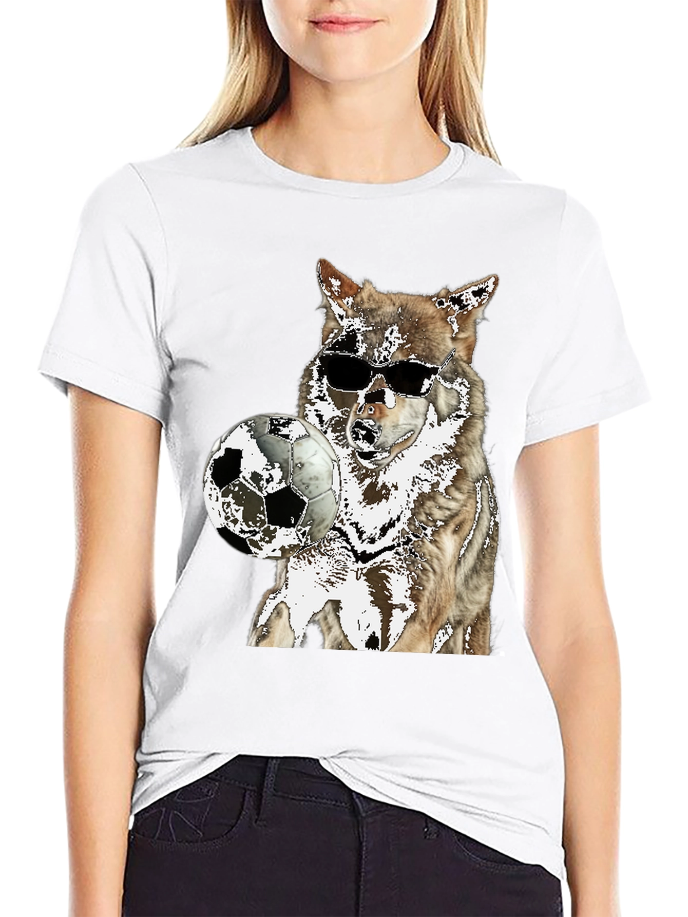 Wolf Soccer T-Shirt - Cool Animal Tee
