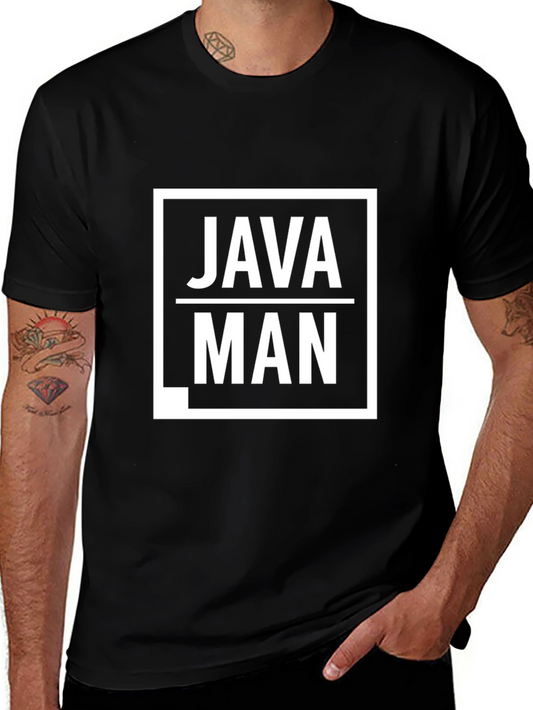 Java Man Graphic T-Shirt - Black Cotton Tee