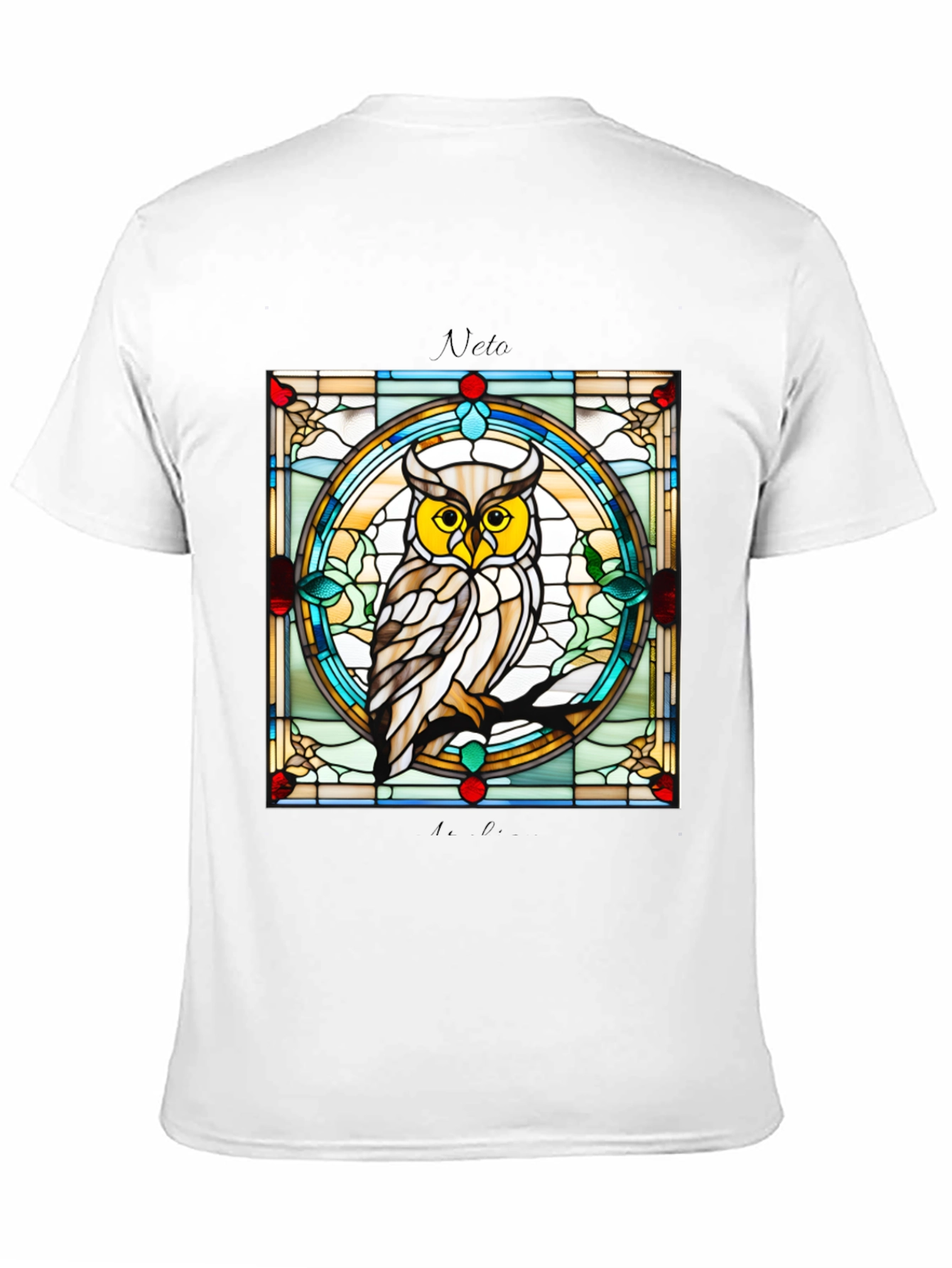Stained Glass Owl Graphic Tee
