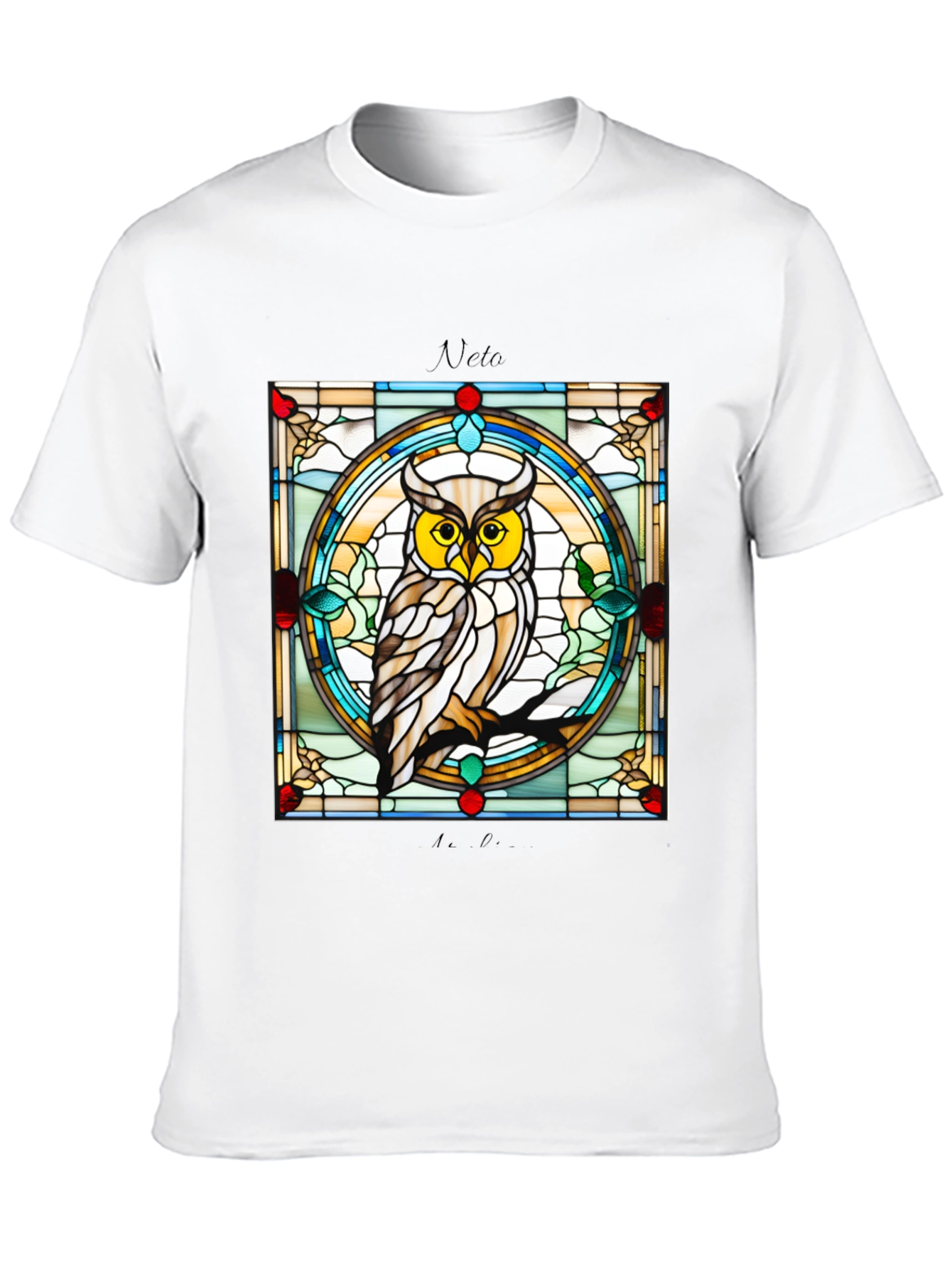 Stained Glass Owl Graphic Tee