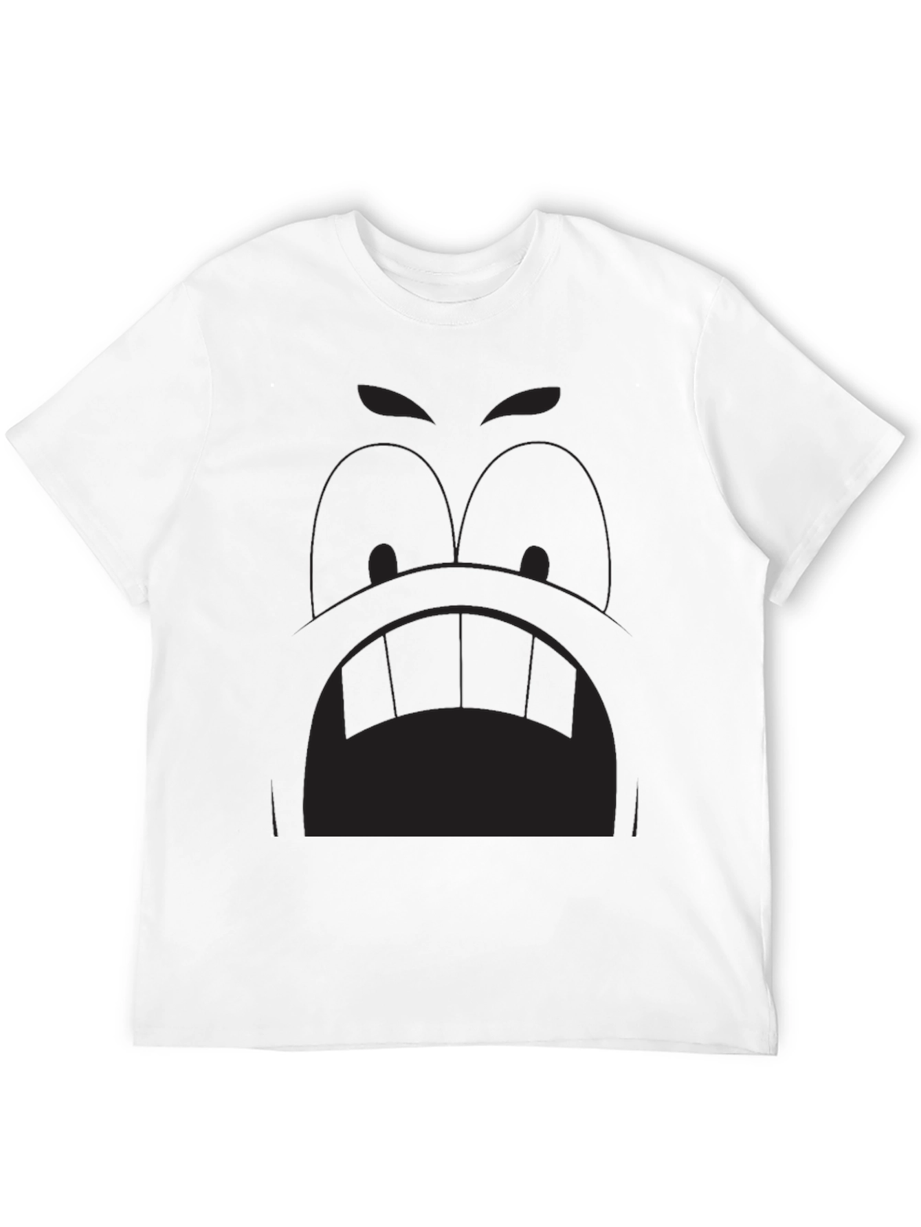 Cartoon Face Graphic Tee - Black