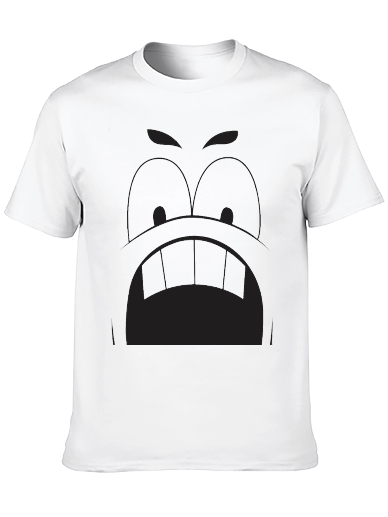 Cartoon Face Graphic Tee - Black
