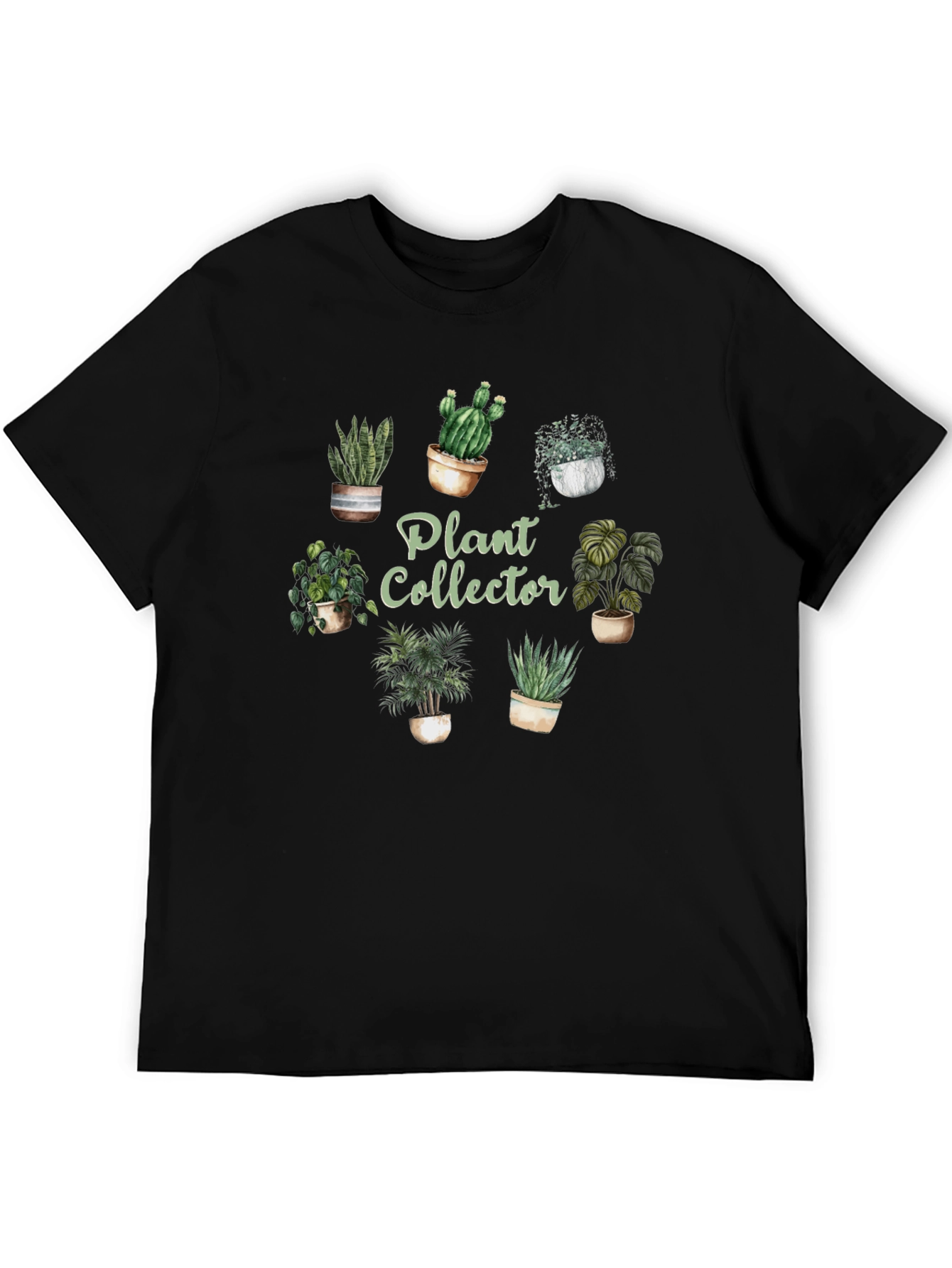 Plant Collector Graphic Tee - Black Cotton Shirt