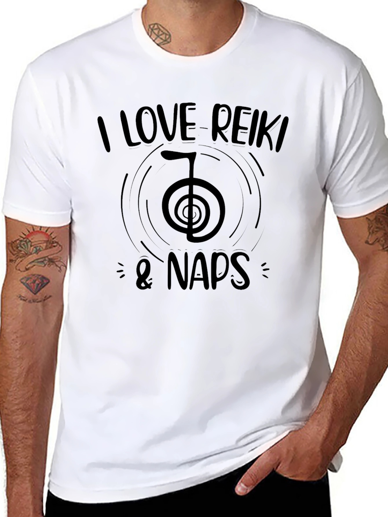 I Love Reiki & Naps Black T-Shirt