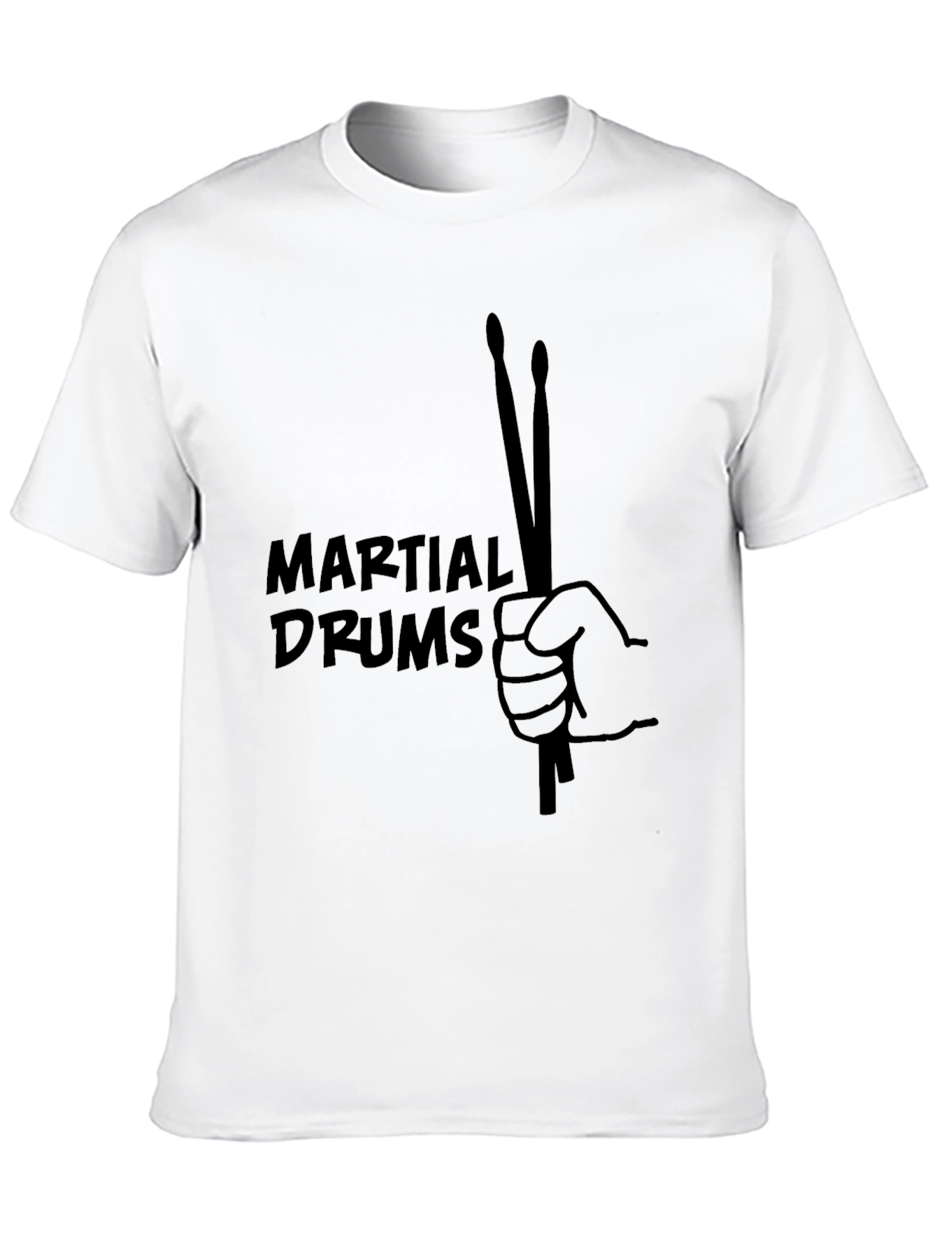 Martial Drums Black T-Shirt Drummer Musician Tee