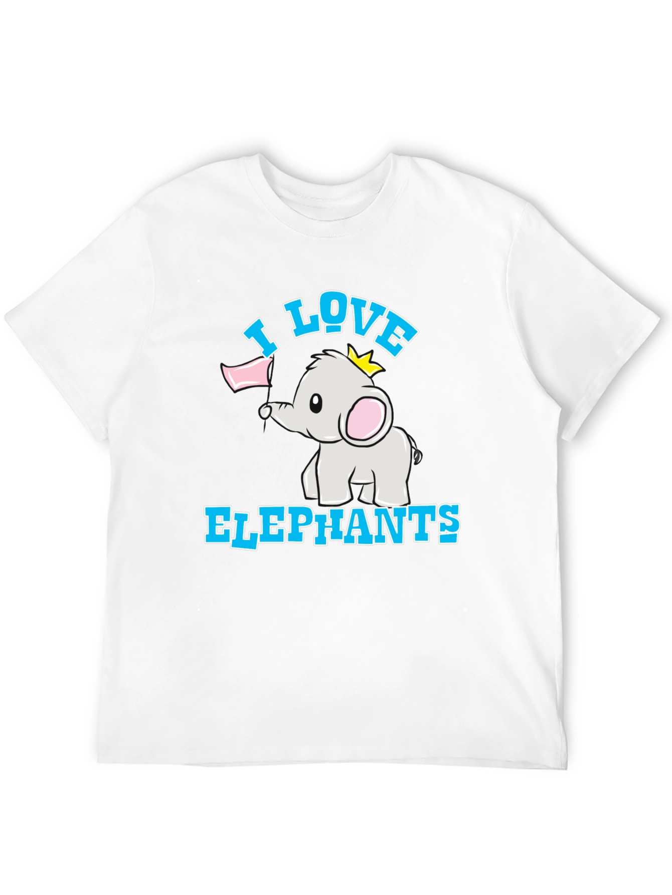 I Love Elephants Black T-Shirt