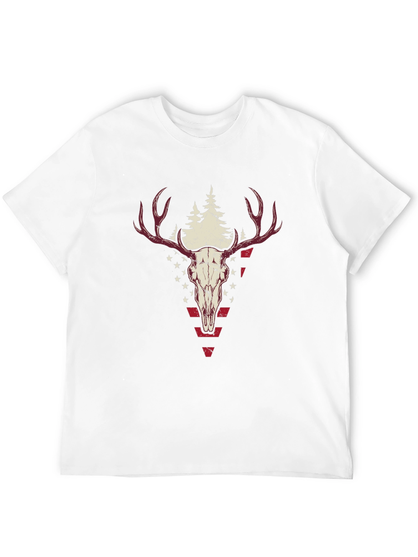 Deer Skull Graphic Tee - Black Casual Shirt
