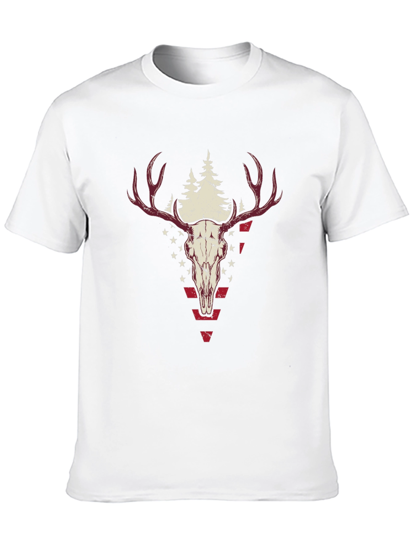 Deer Skull Graphic Tee - Black Casual Shirt
