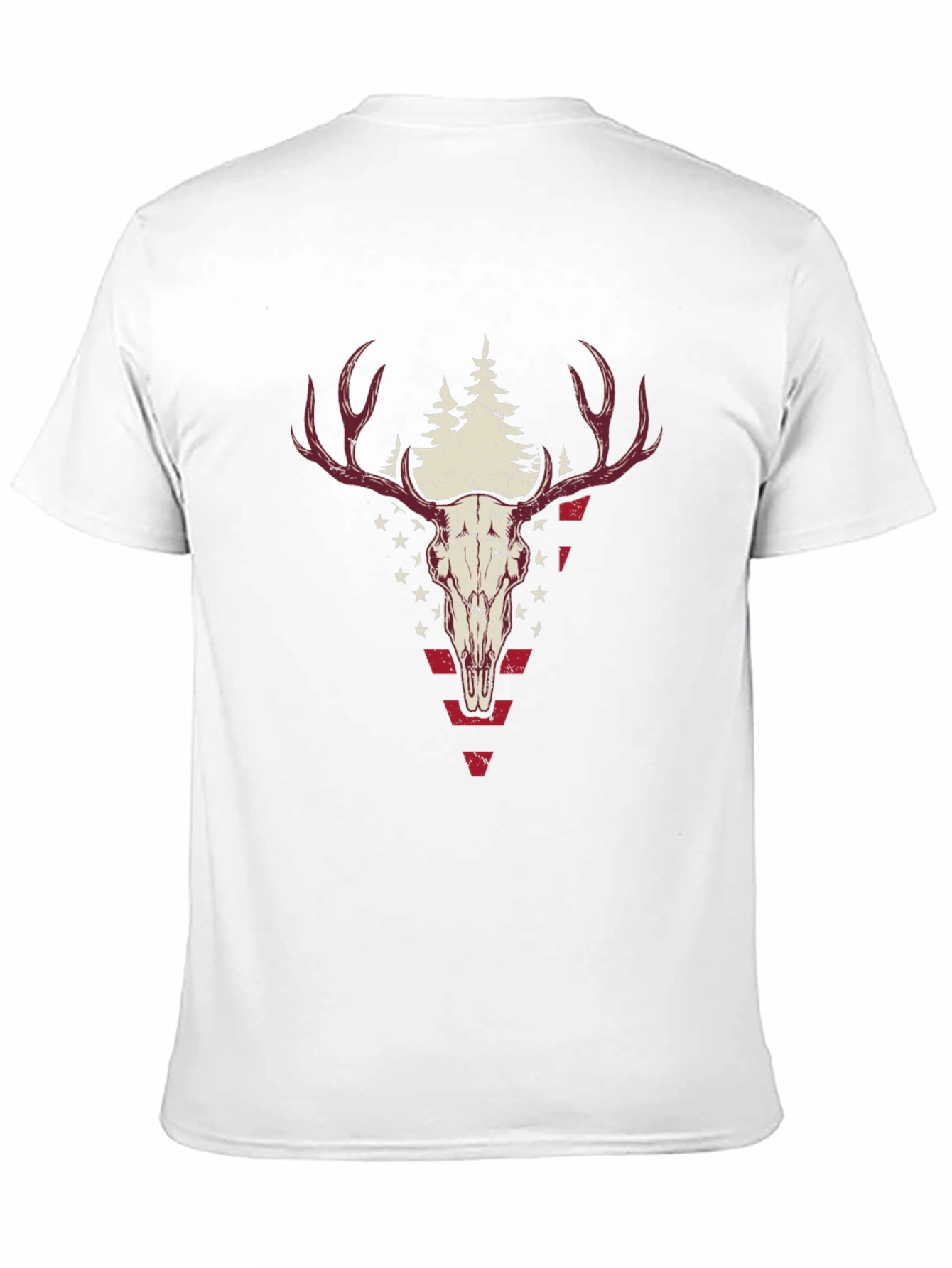 Deer Skull Graphic Tee - Black Casual Shirt