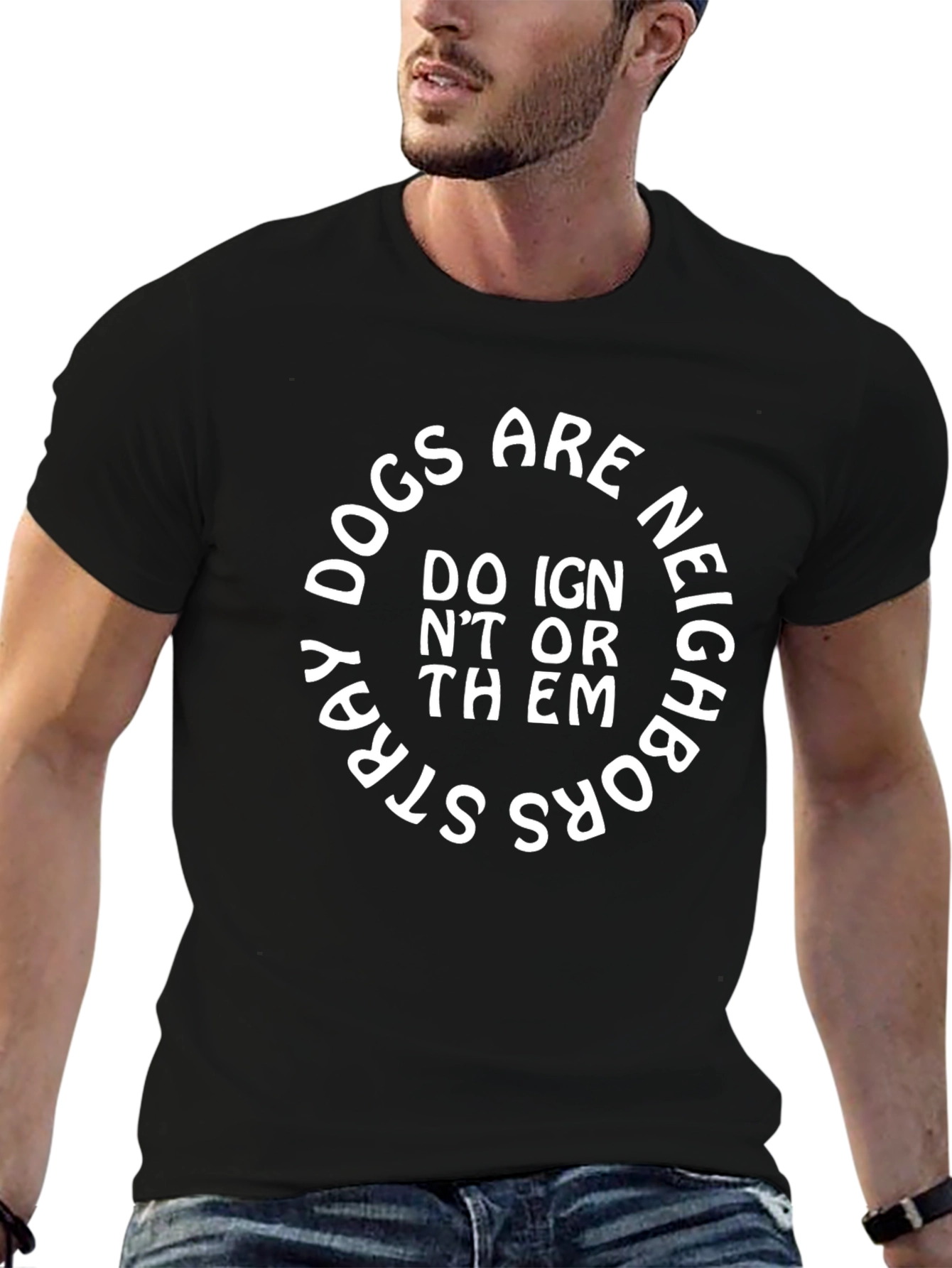 Stray Dogs are Neighbors T-Shirt - Black