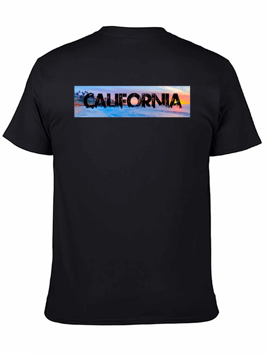 California Graphic Print Black T-Shirt