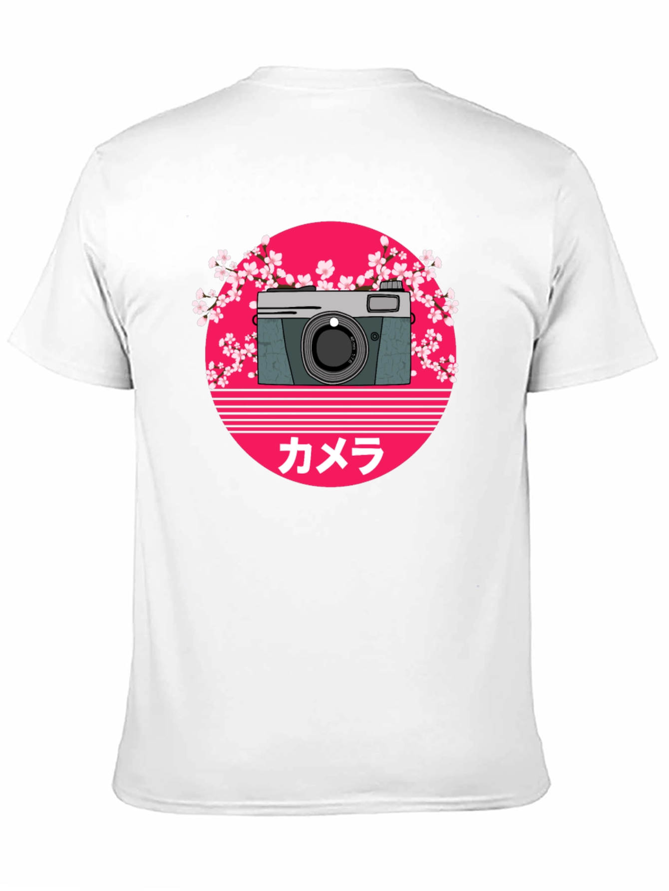Retro Camera Graphic Tee - Black Cotton T-Shirt