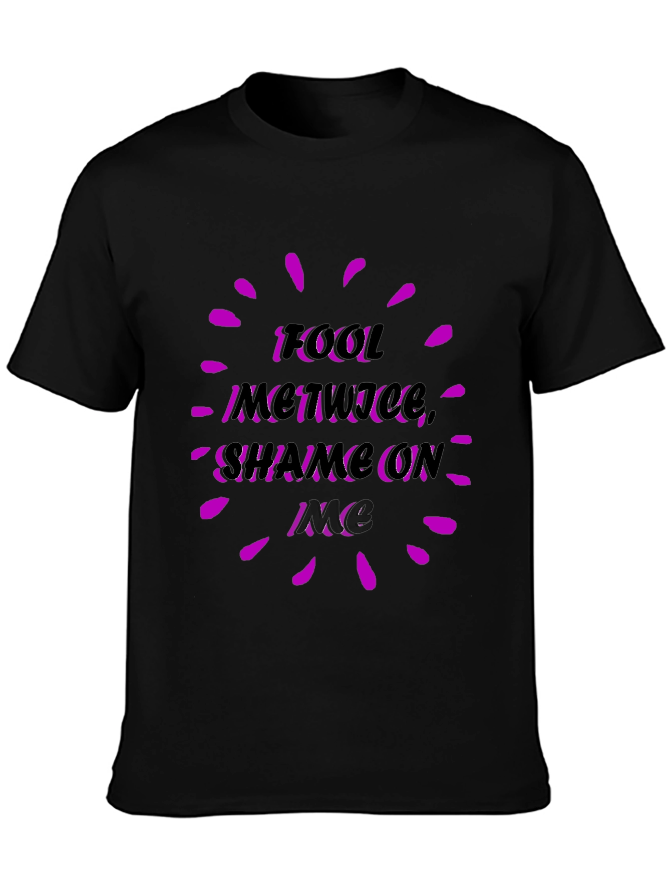 Fool Me Twice Graphic Tee - Black Casual Shirt