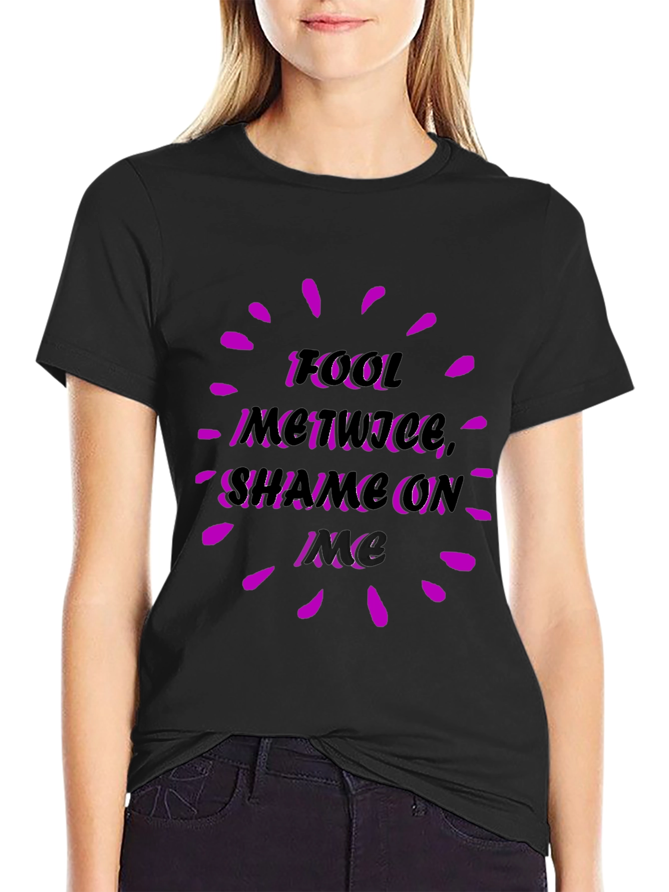 Fool Me Twice Graphic Tee - Black Casual Shirt