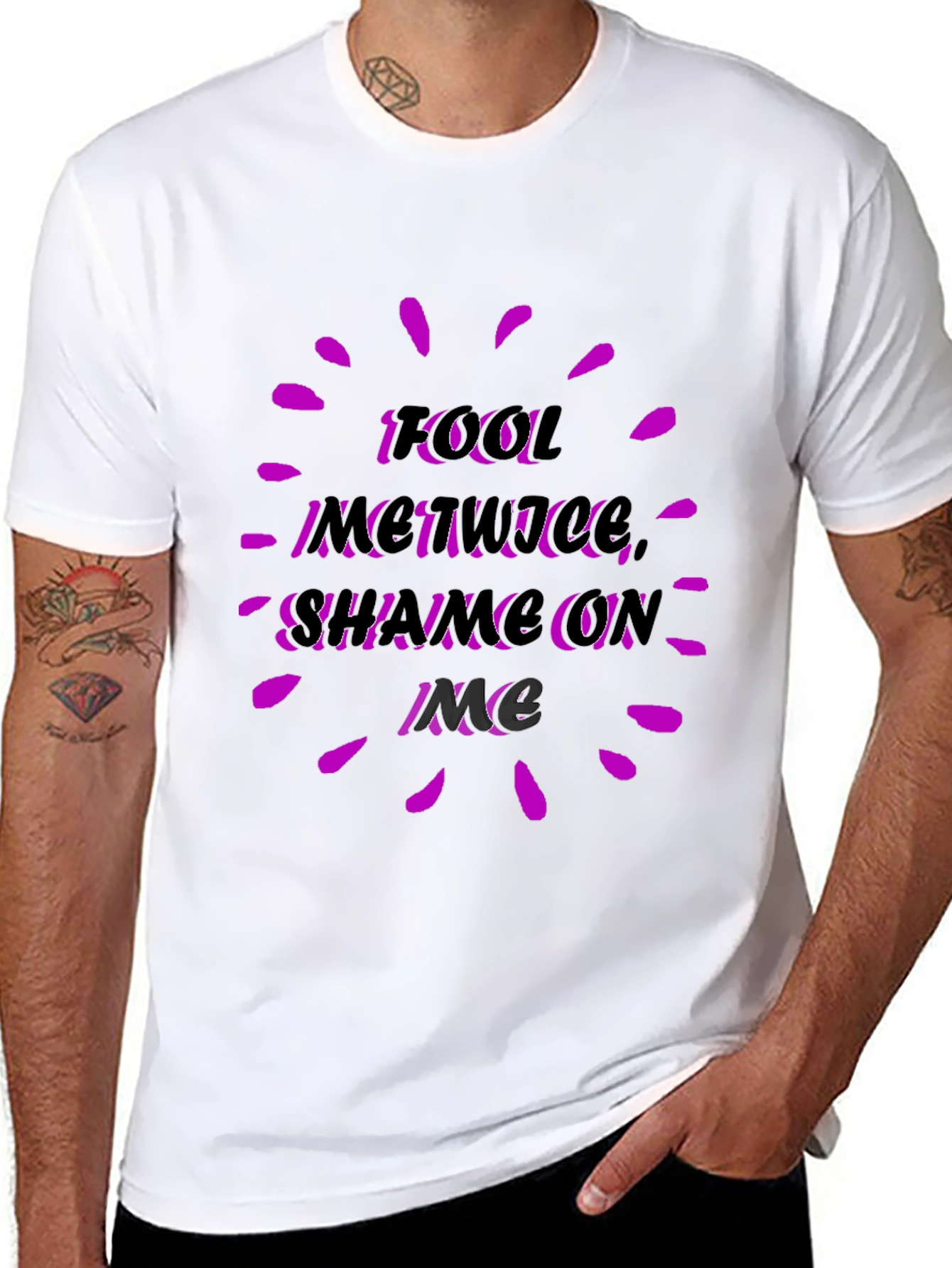 Fool Me Twice Graphic Tee - Black Casual Shirt