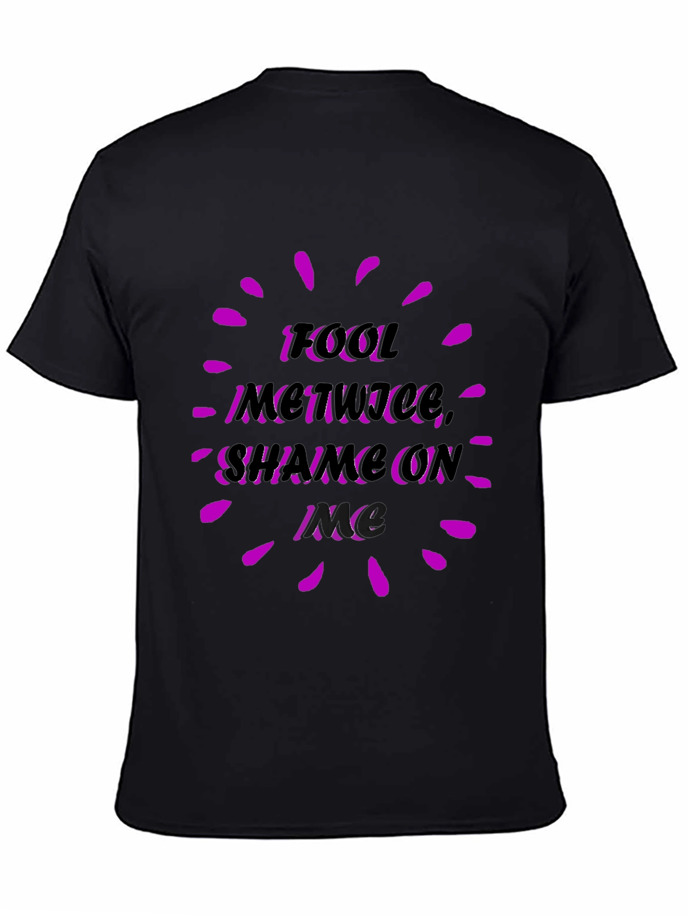 Fool Me Twice Graphic Tee - Black Casual Shirt