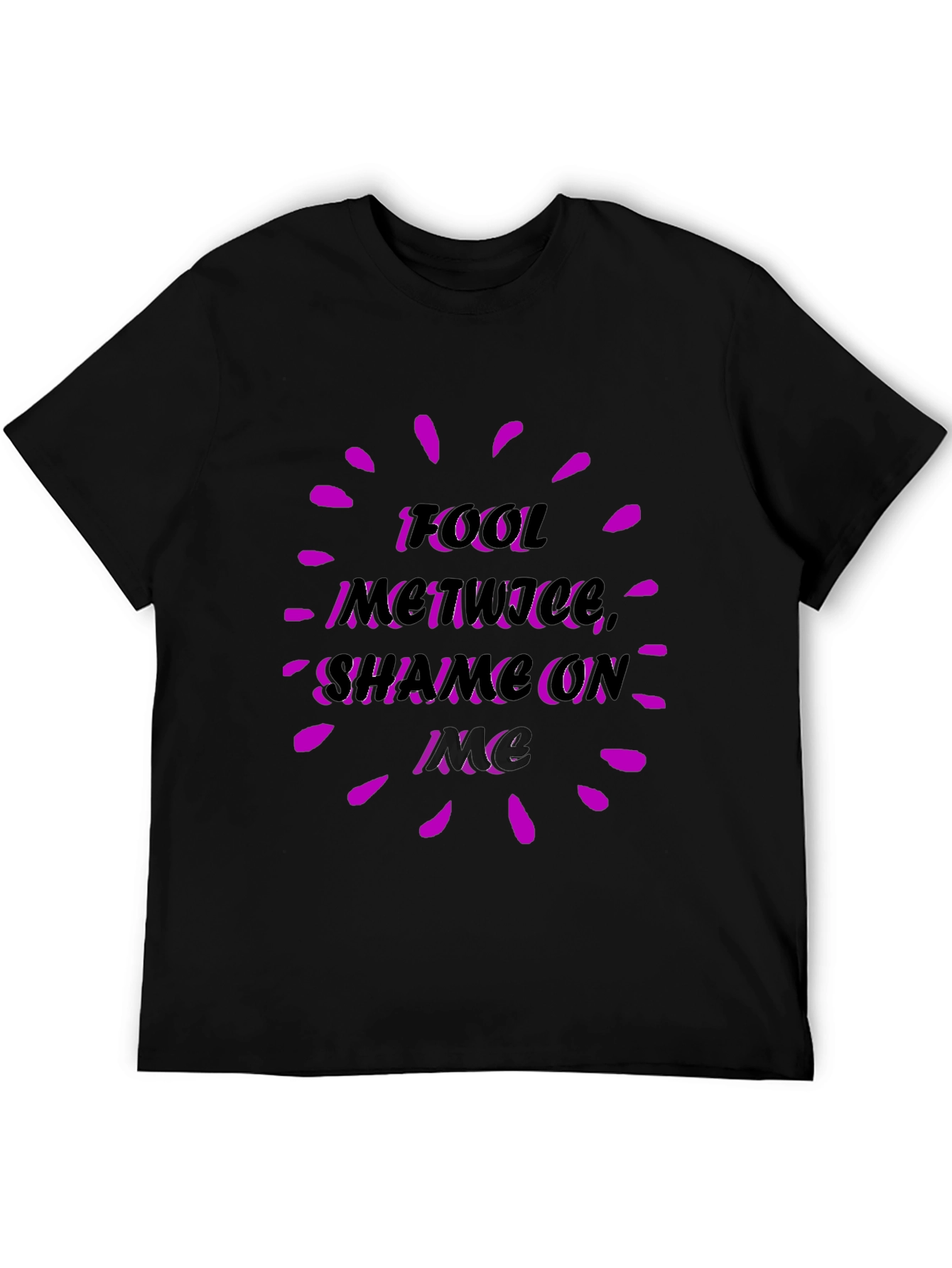 Fool Me Twice Graphic Tee - Black Casual Shirt