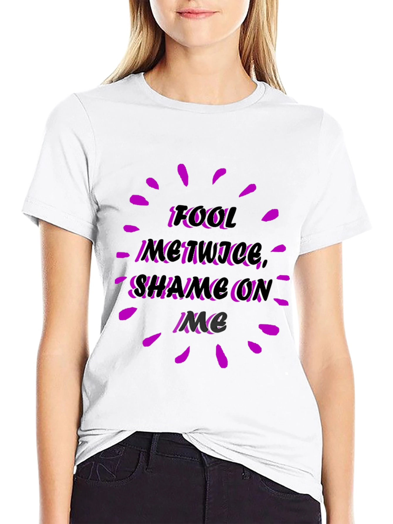 Fool Me Twice Graphic Tee - Black Casual Shirt