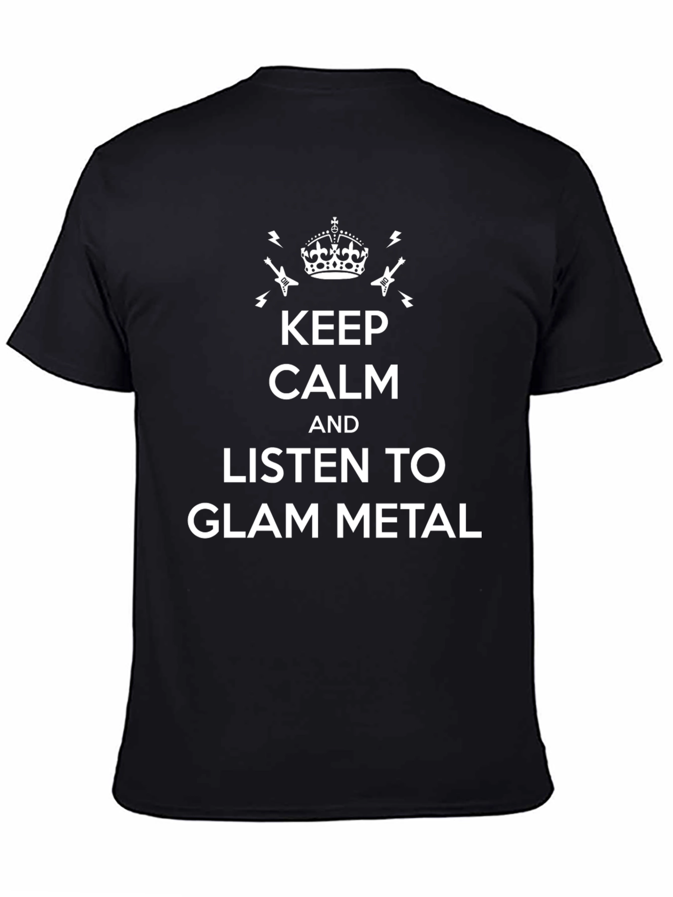Keep Calm Glam Metal T-Shirt - Black