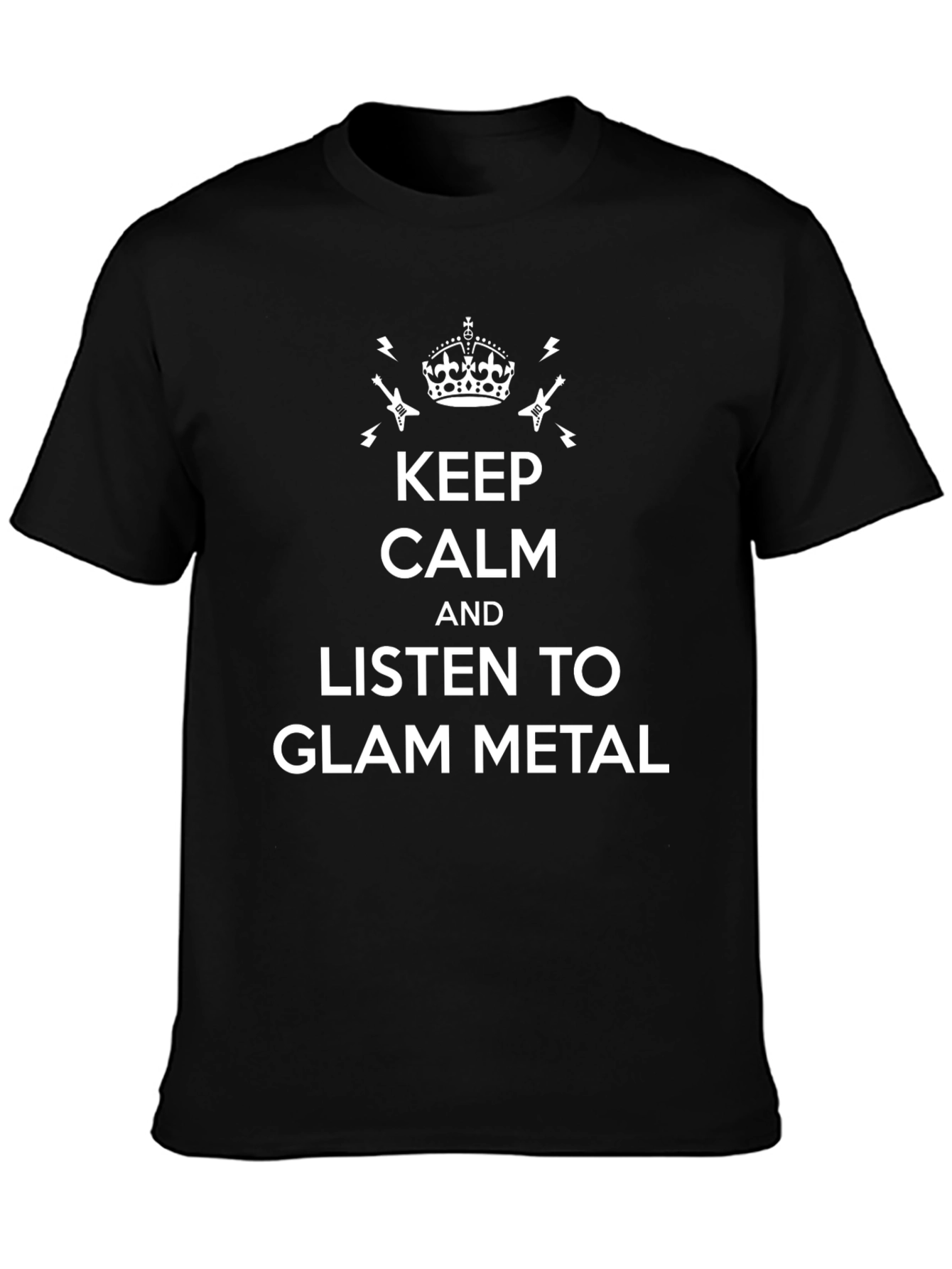 Keep Calm Glam Metal T-Shirt - Black