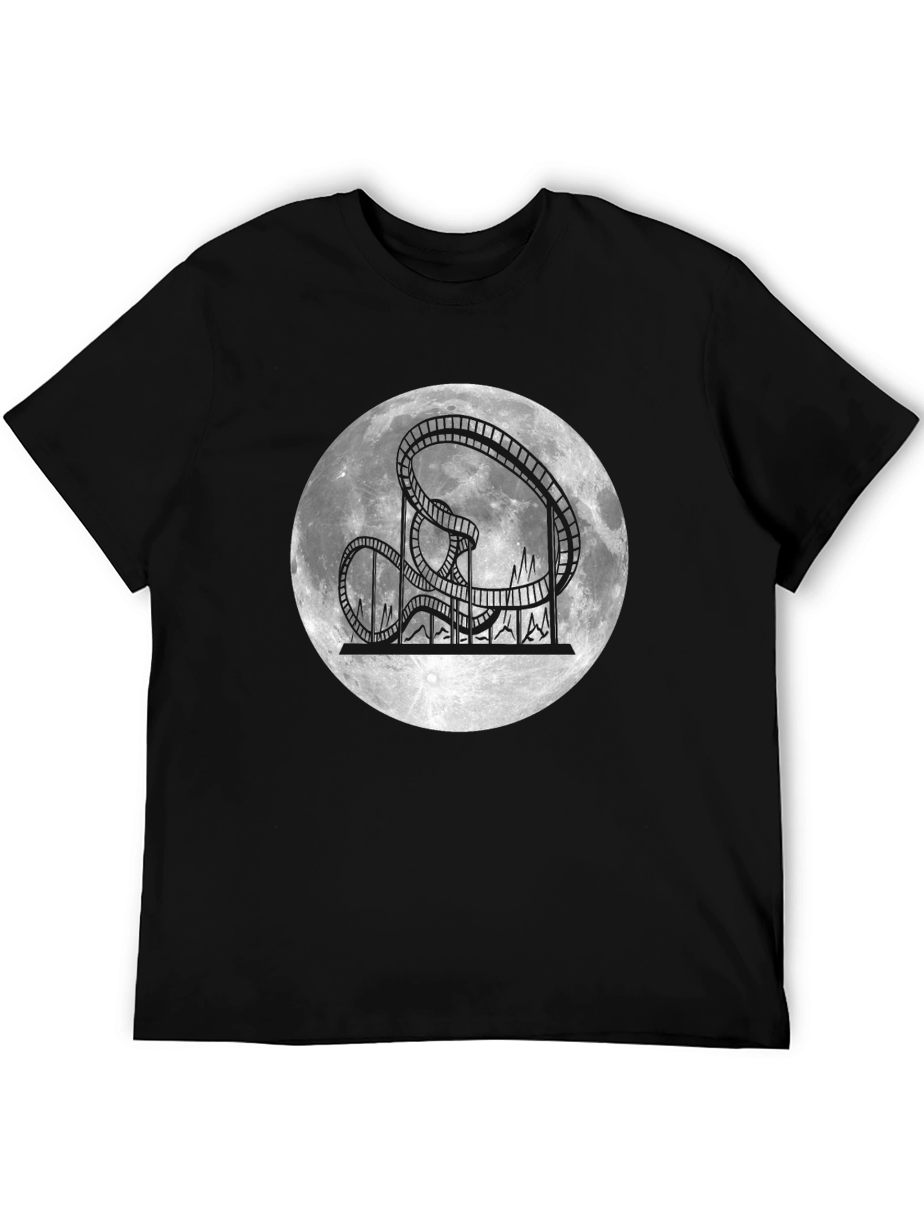 Rollercoaster Moon Black T-Shirt