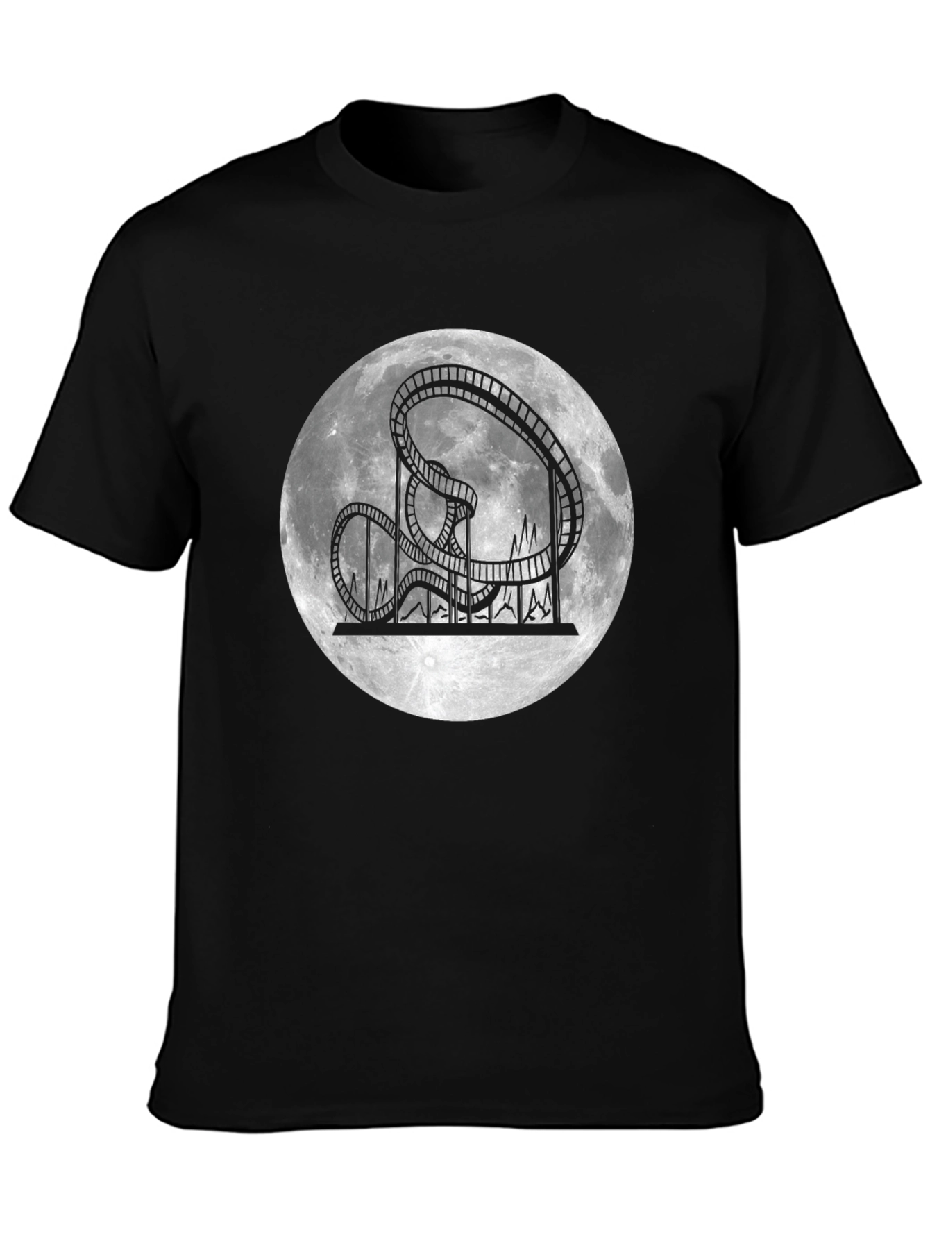 Rollercoaster Moon Black T-Shirt