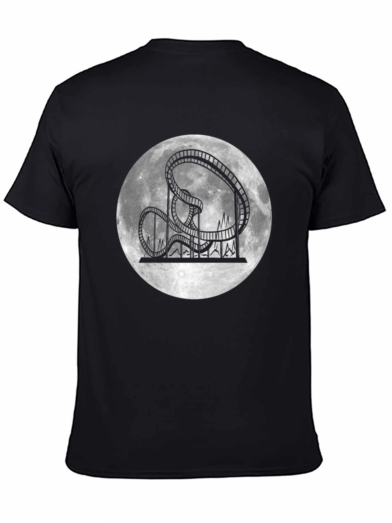 Rollercoaster Moon Black T-Shirt