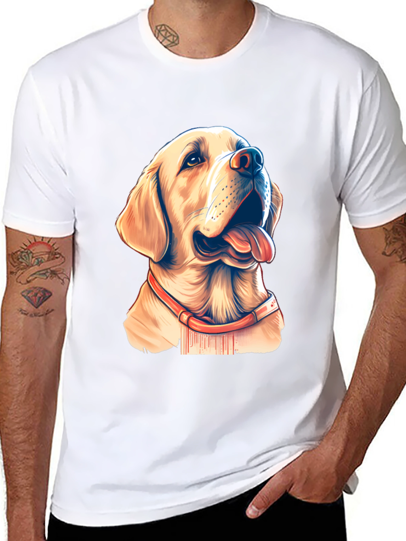 Labrador Dog Graphic Print T-Shirt