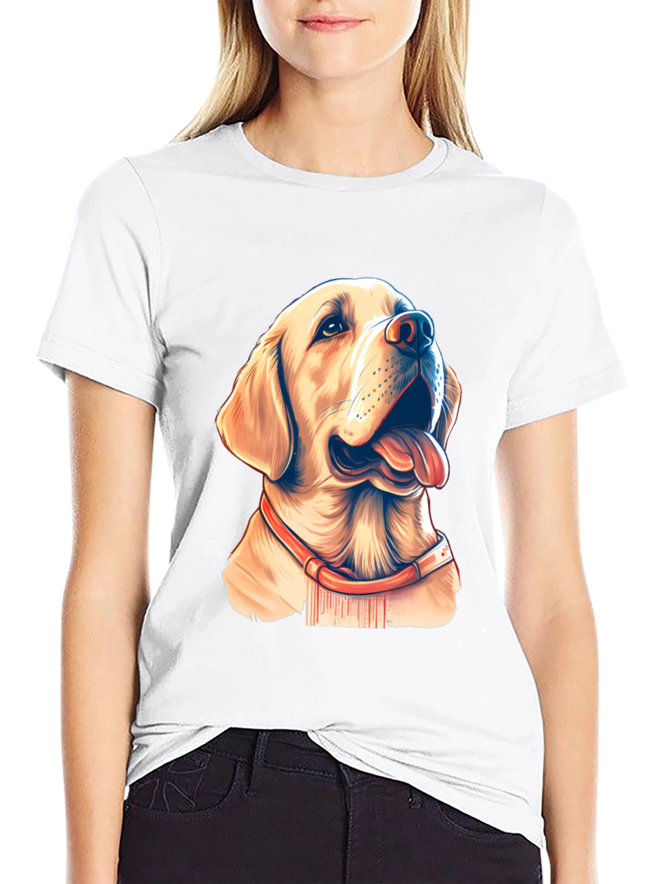 Labrador Dog Graphic Print T-Shirt