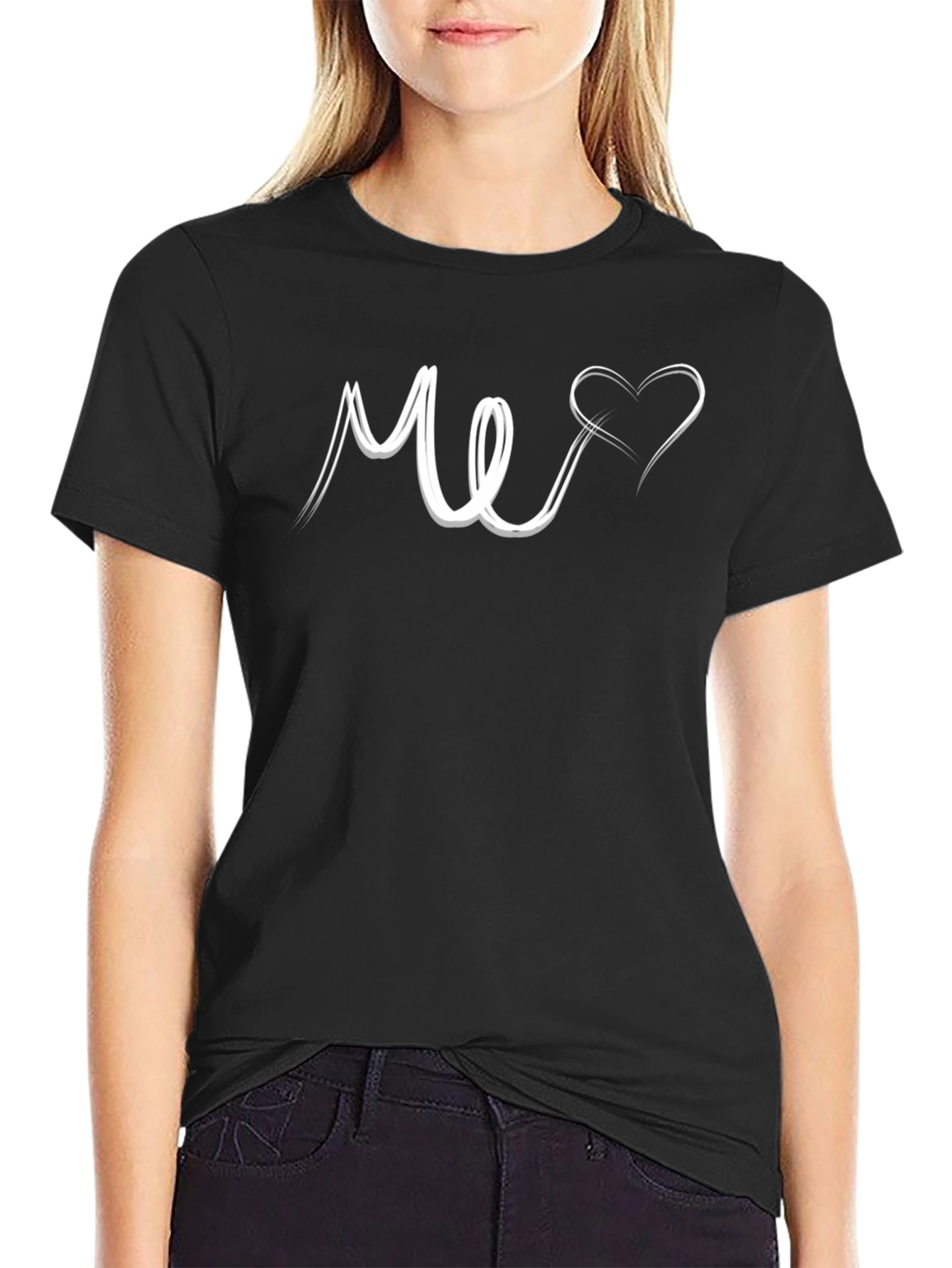 Me Heart Graphic Tee - Black Unisex T-Shirt