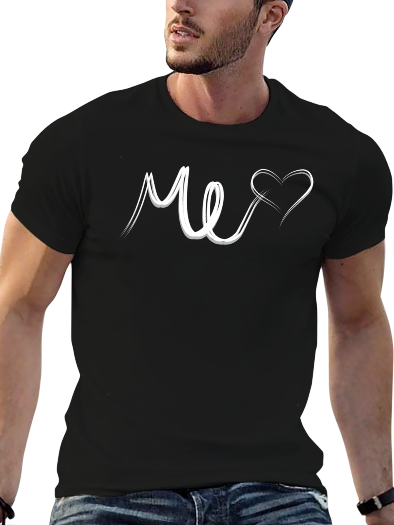 Me Heart Graphic Tee - Black Unisex T-Shirt