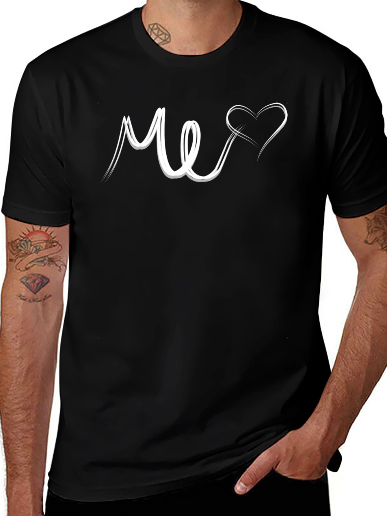 Me Heart Graphic Tee - Black Unisex T-Shirt