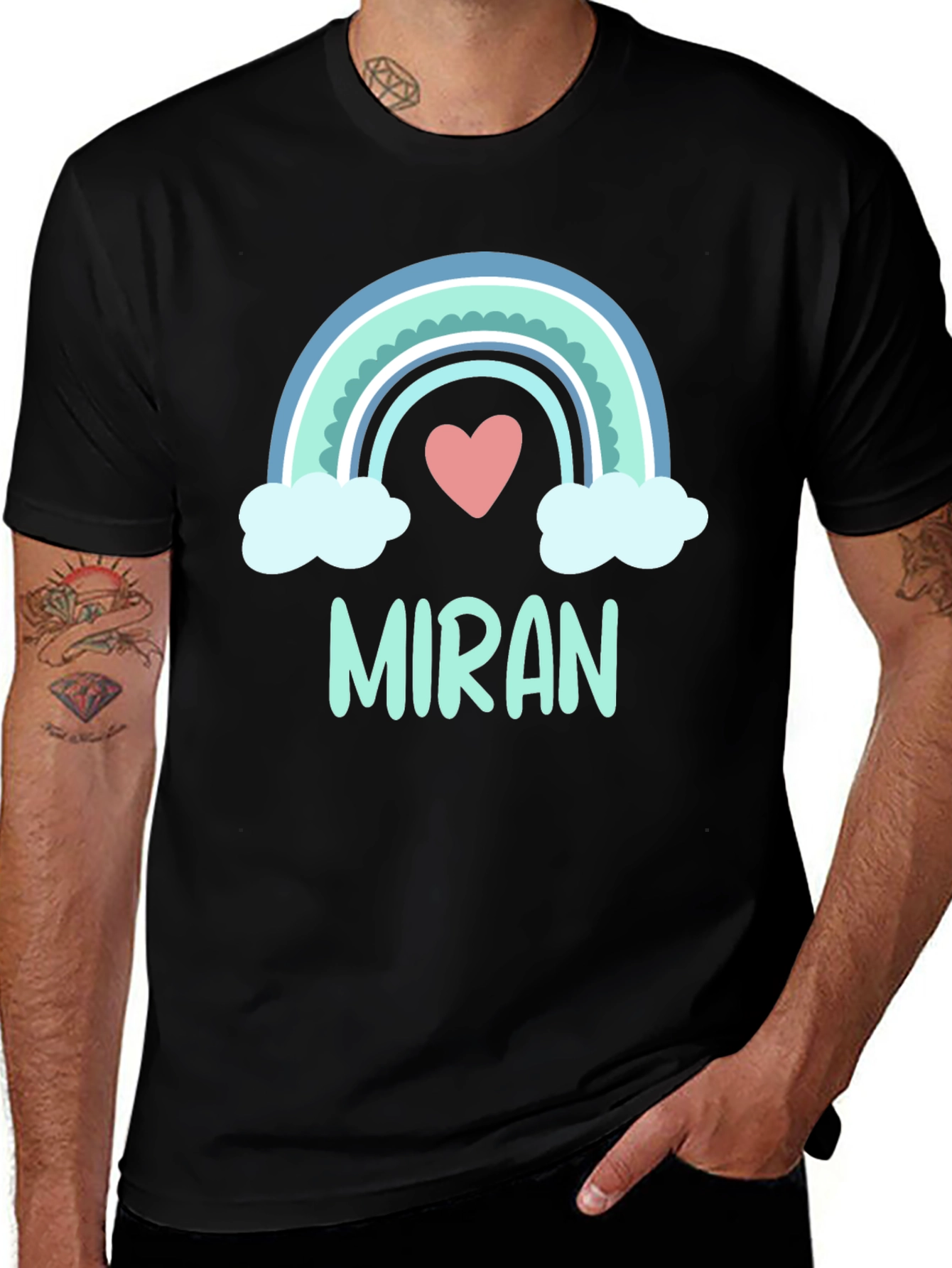 Rainbow Miran Heart Tee - Cute Custom Gift