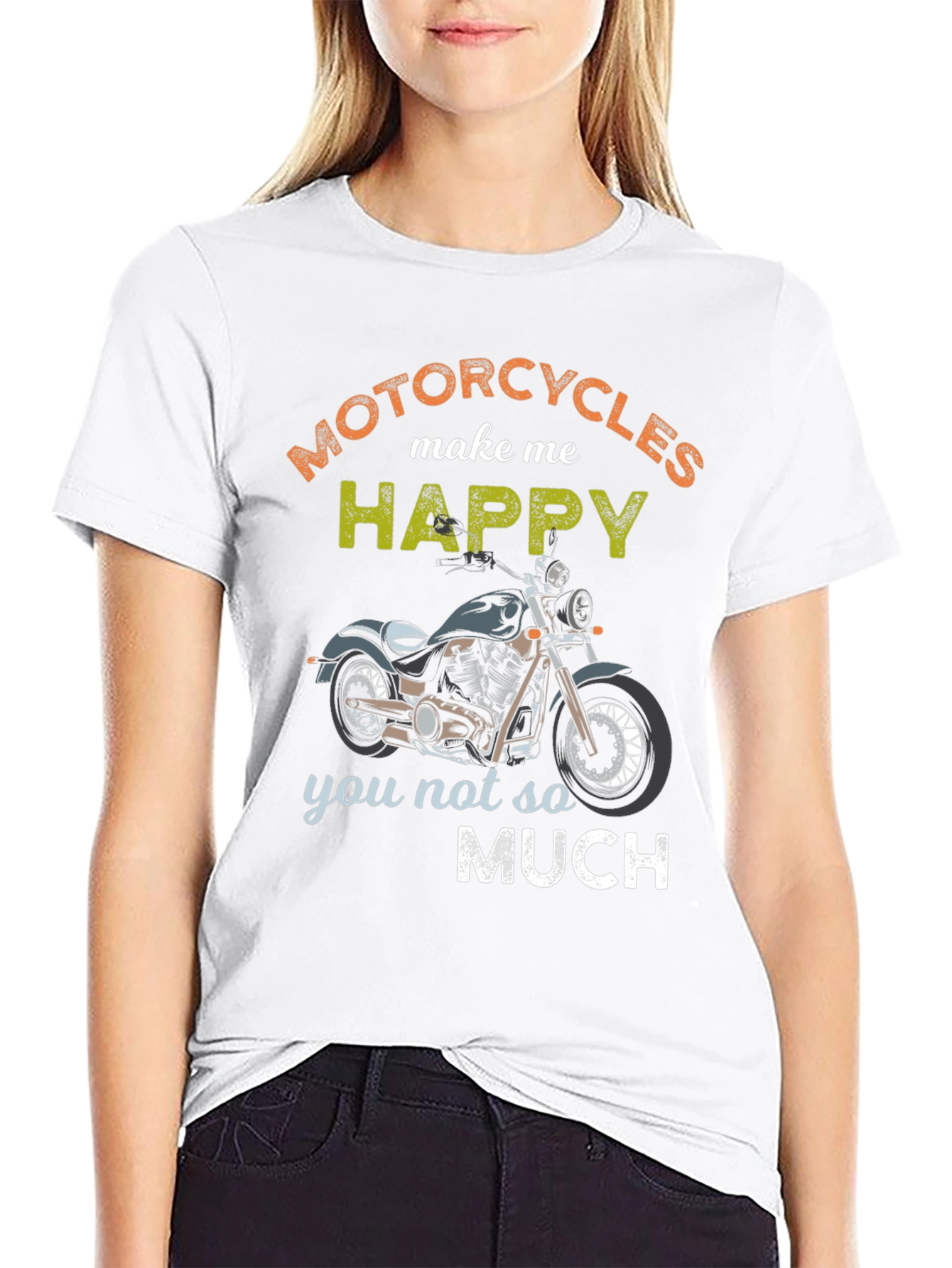 Motorcycles Make Me Happy Graphic T-Shirt