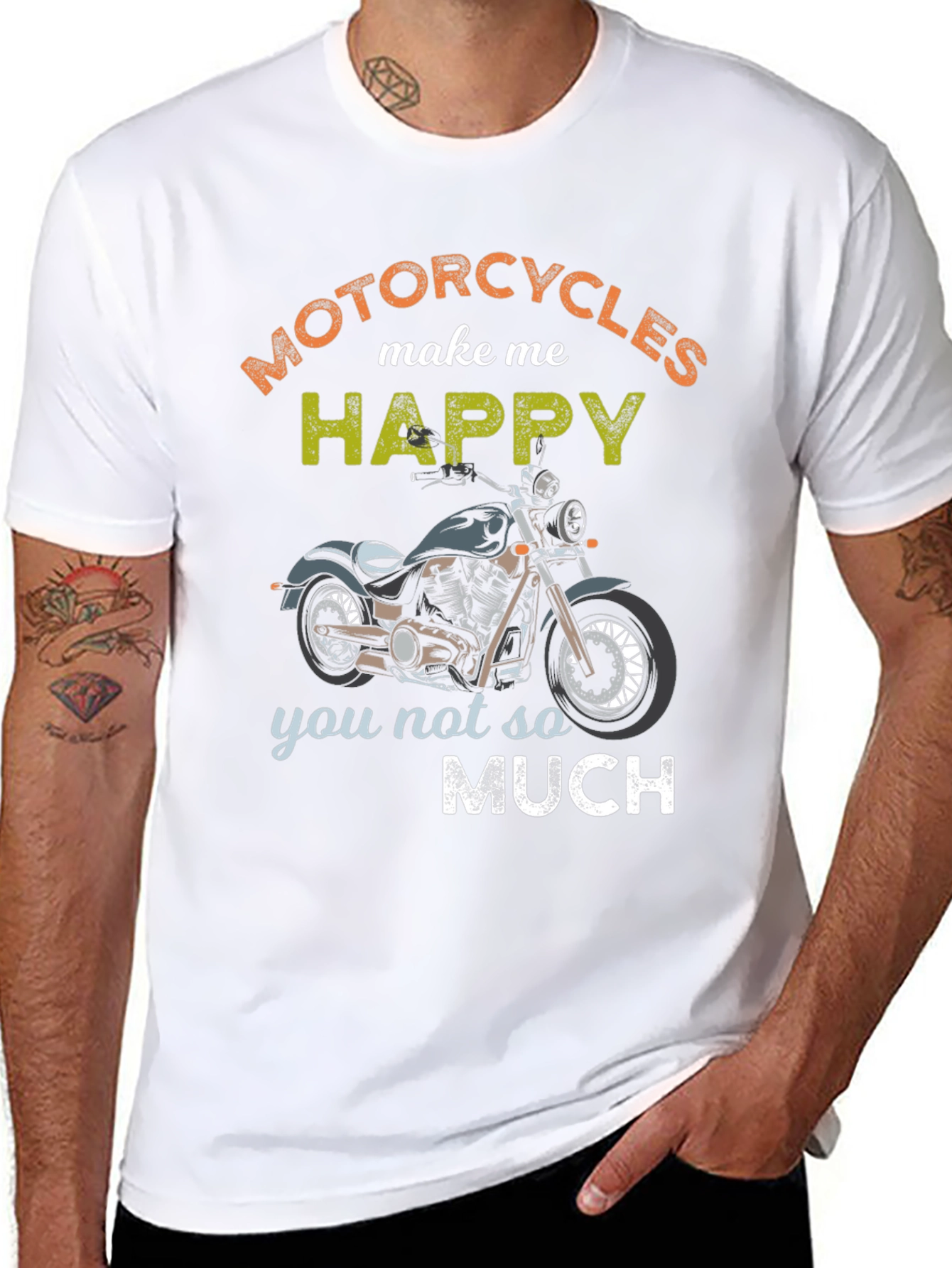 Motorcycles Make Me Happy Graphic T-Shirt