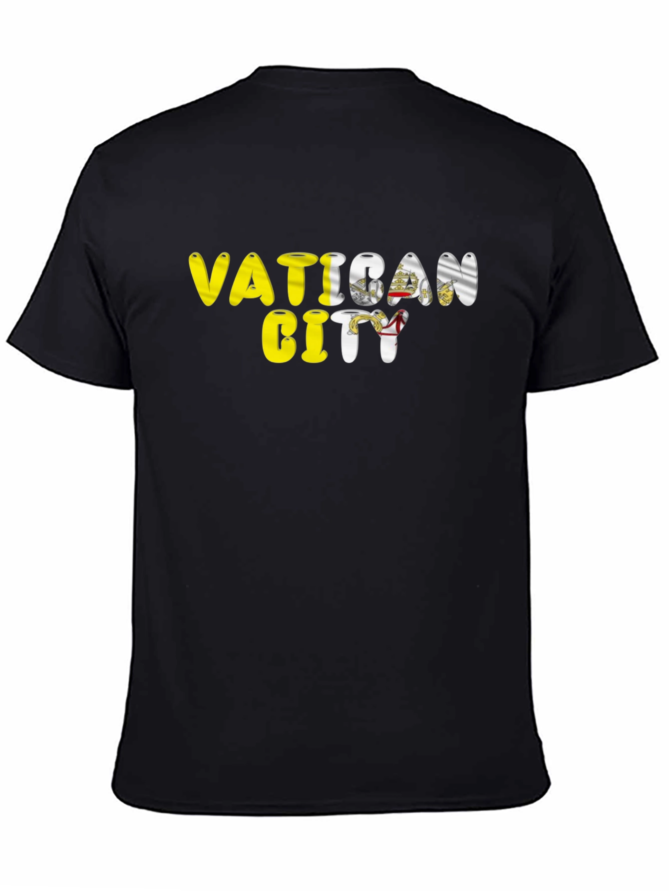 Vatican City Flag T-Shirt - Black Cotton Tee