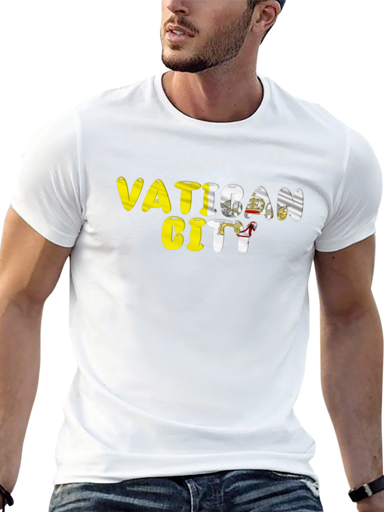 Vatican City Flag T-Shirt - Black Cotton Tee