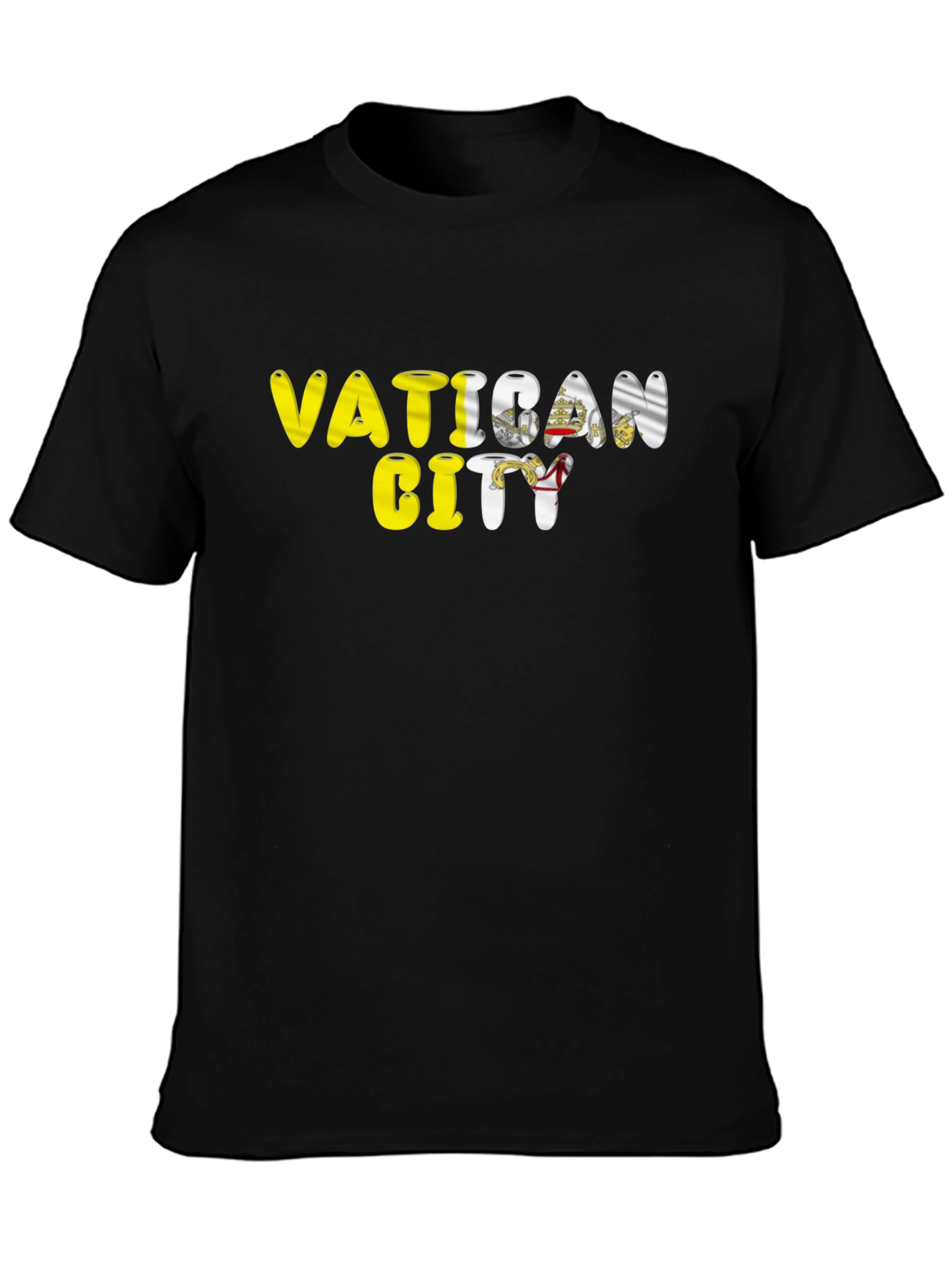 Vatican City Flag T-Shirt - Black Cotton Tee