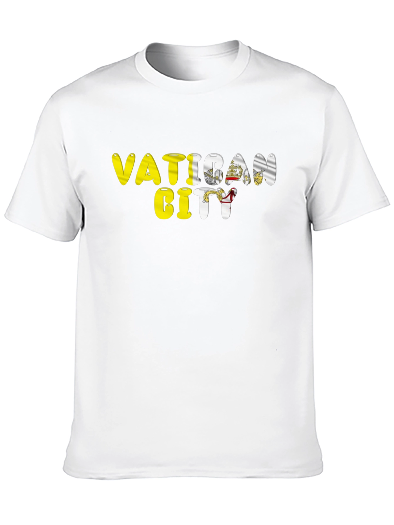 Vatican City Flag T-Shirt - Black Cotton Tee