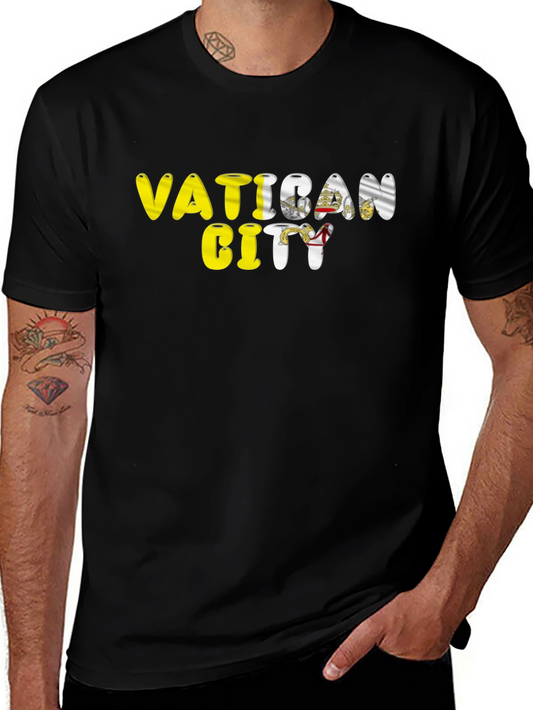 Vatican City Flag T-Shirt - Black Cotton Tee
