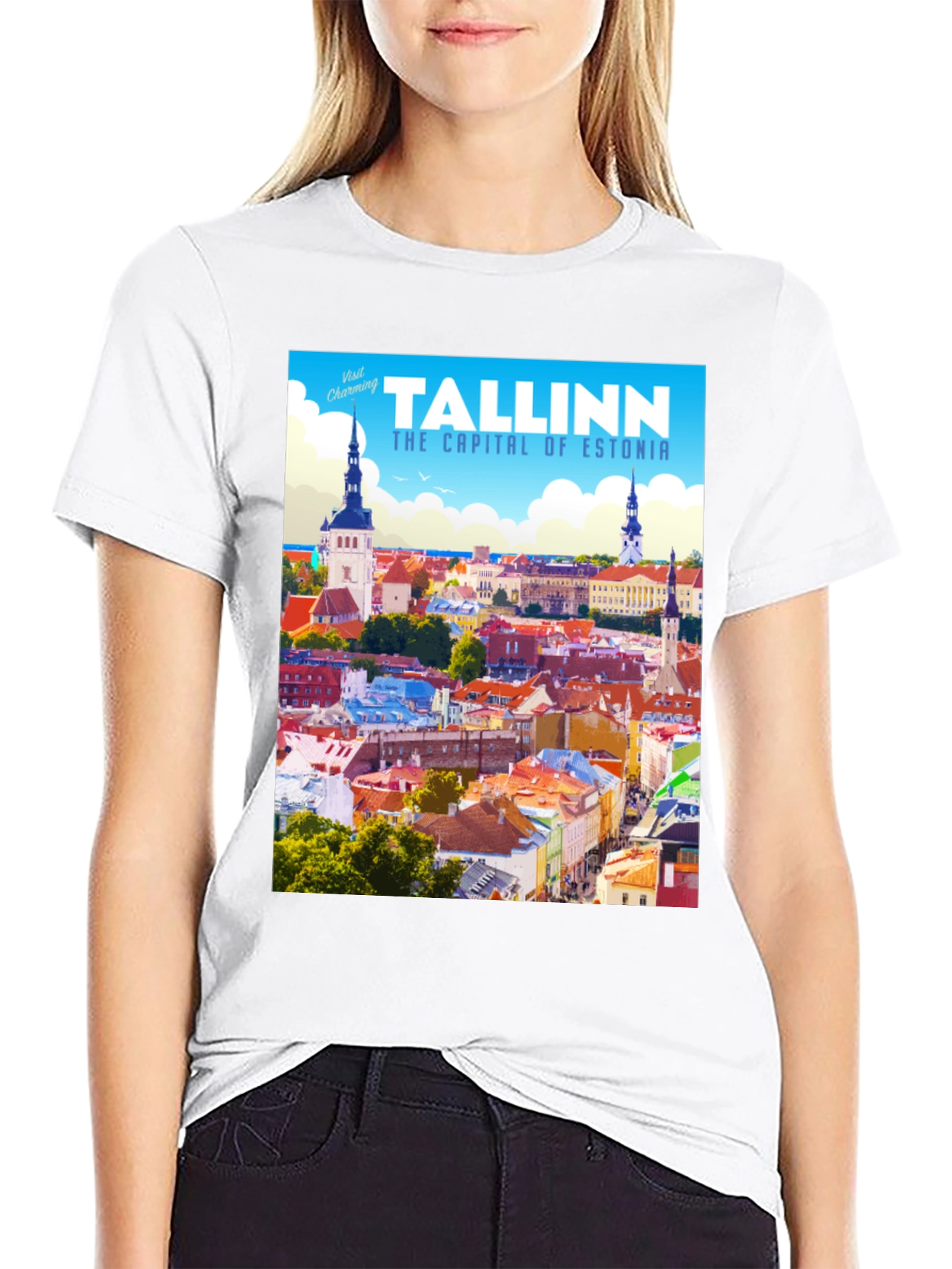 Tallinn Estonia Travel T-Shirt - Black
