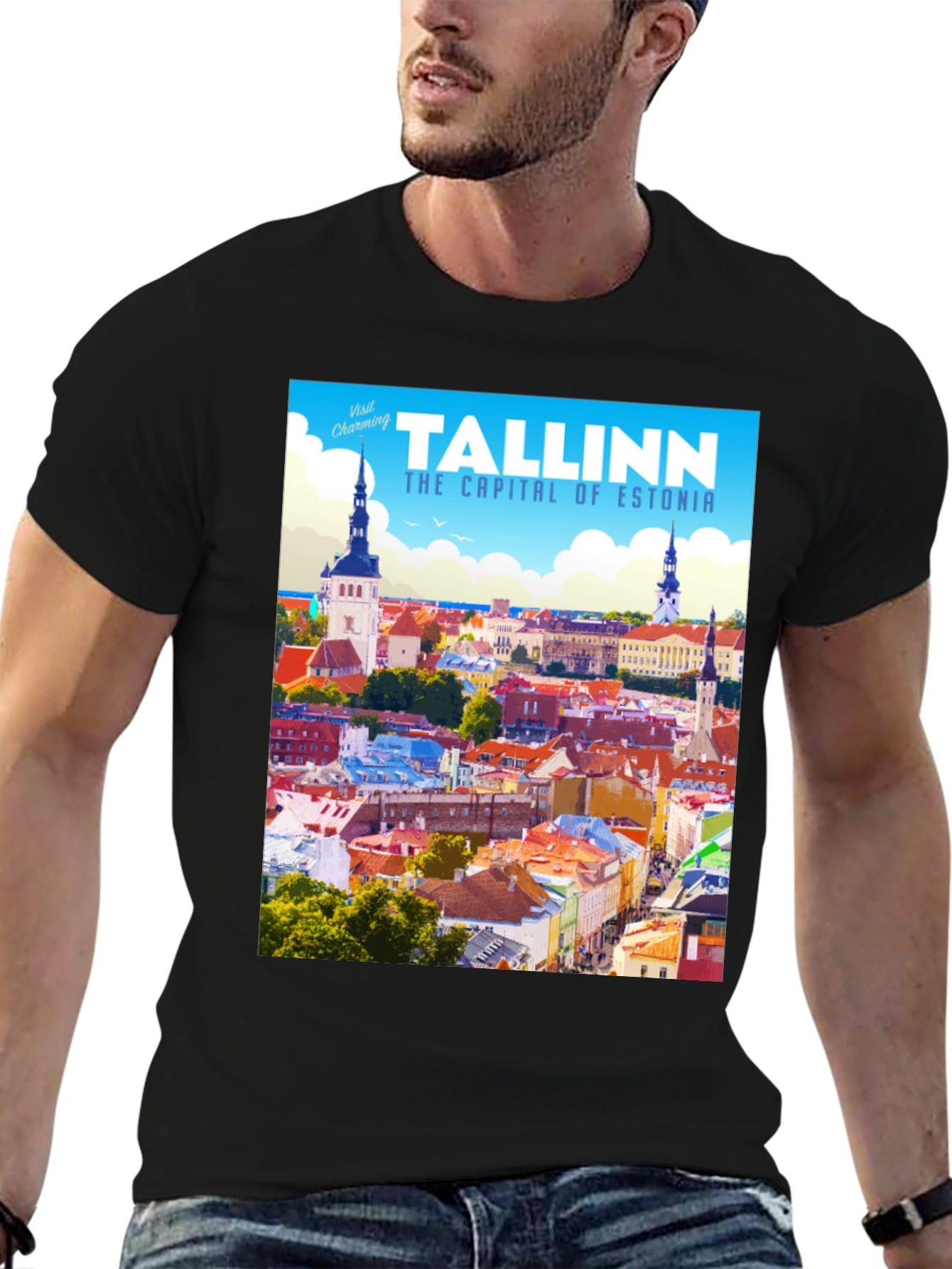 Tallinn Estonia Travel T-Shirt - Black