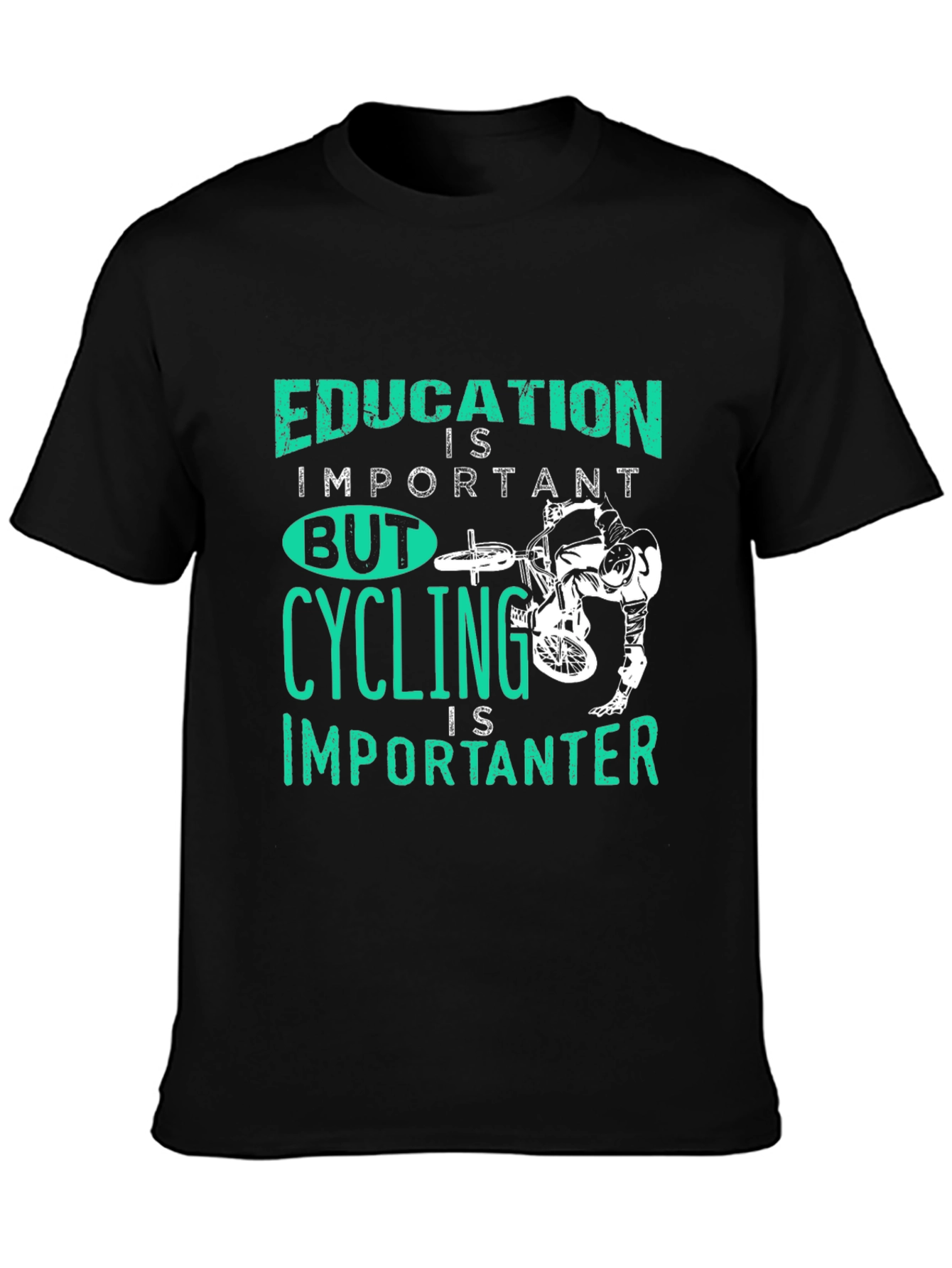 Education vs Cycling Graphic Tee