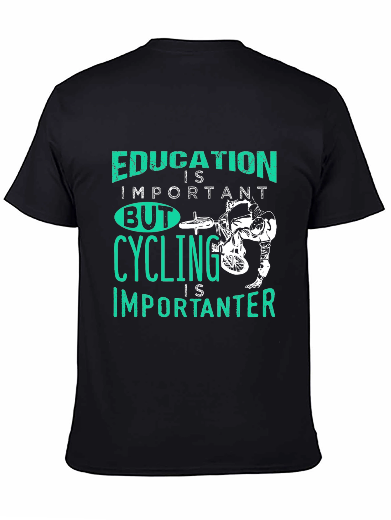 Education vs Cycling Graphic Tee