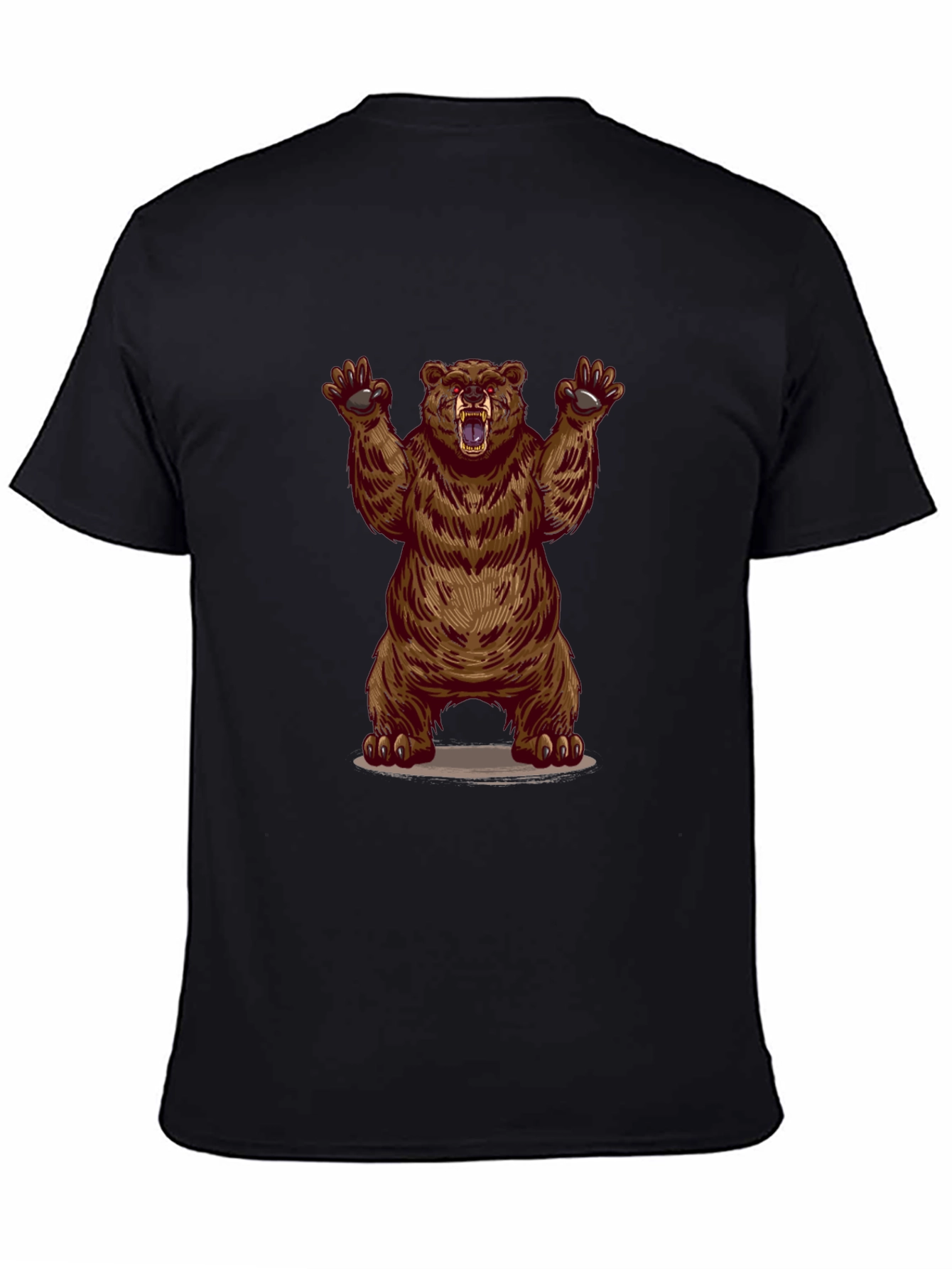 Bear Graphic Black T-Shirt - Animal Tee