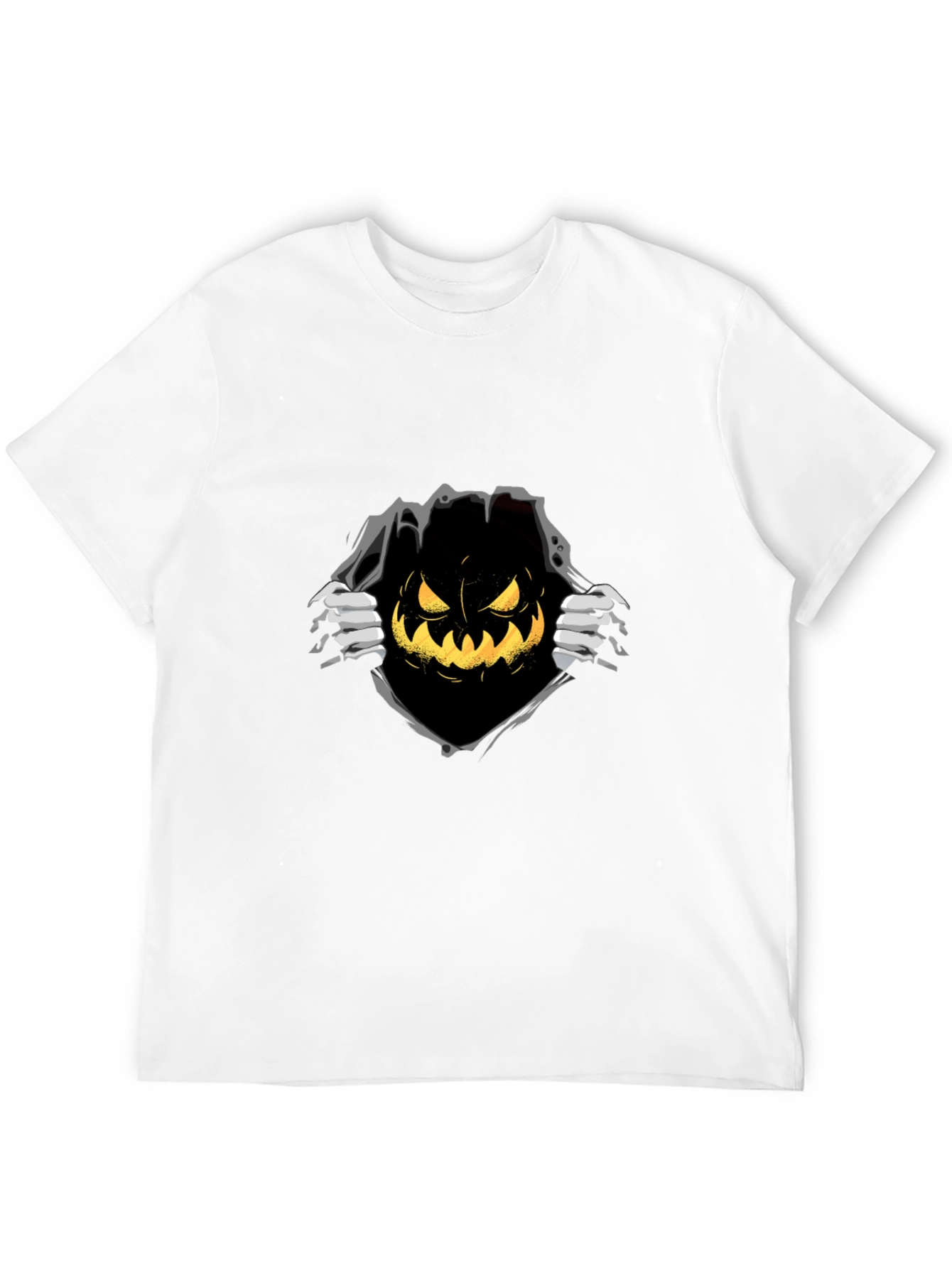 Halloween Pumpkin Graphic Tee - Black T-Shirt