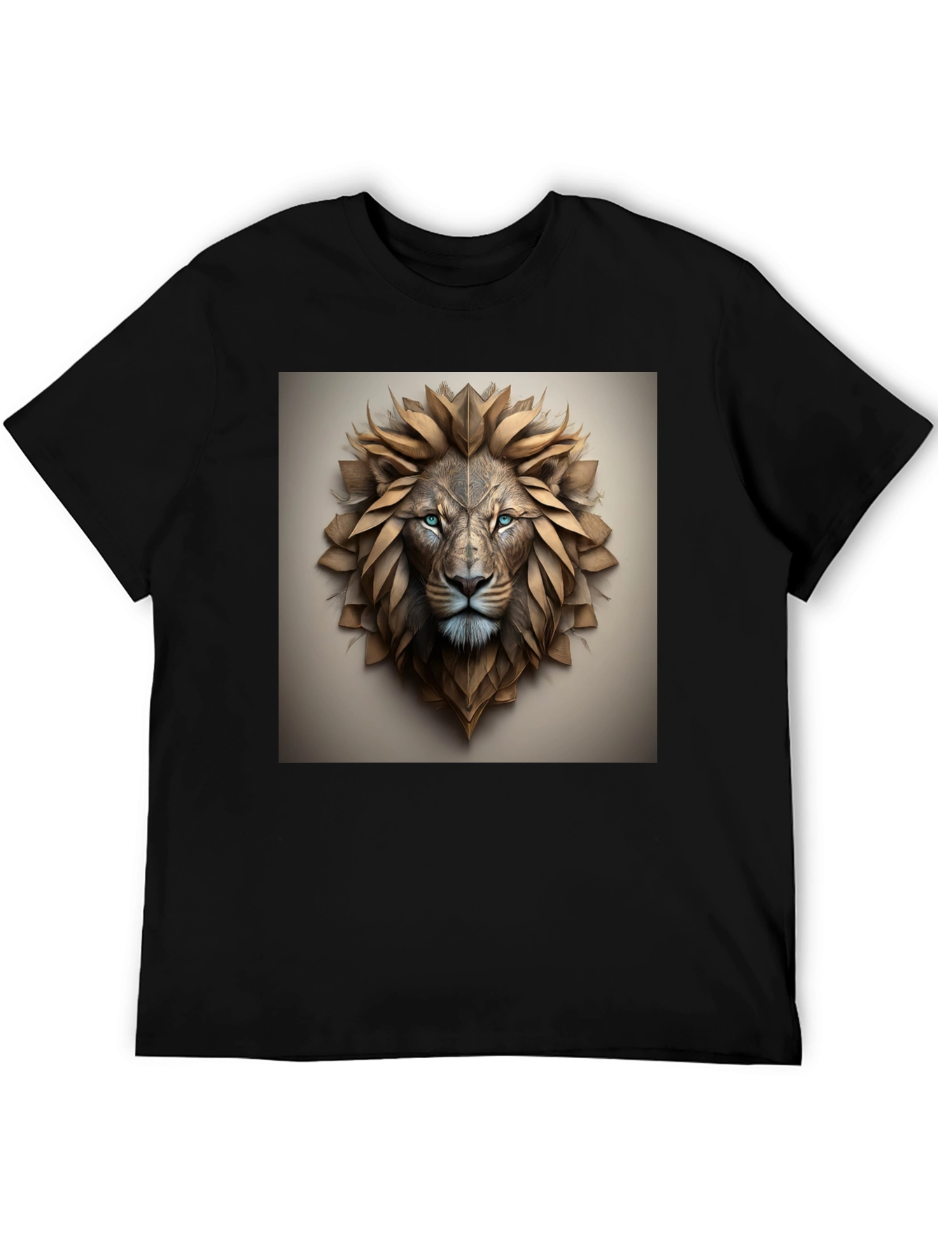 Lion Head Graphic Tee - Black Cotton Blend