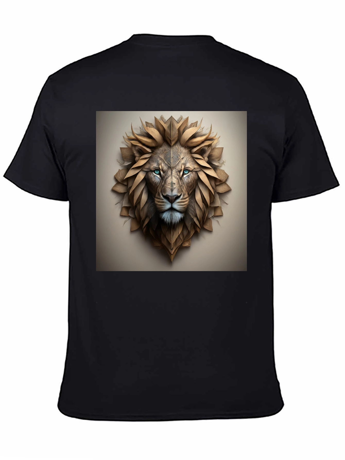 Lion Head Graphic Tee - Black Cotton Blend