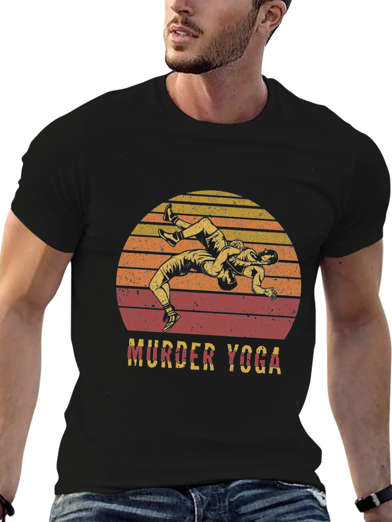 Murder Yoga Wrestling Graphic T-Shirt