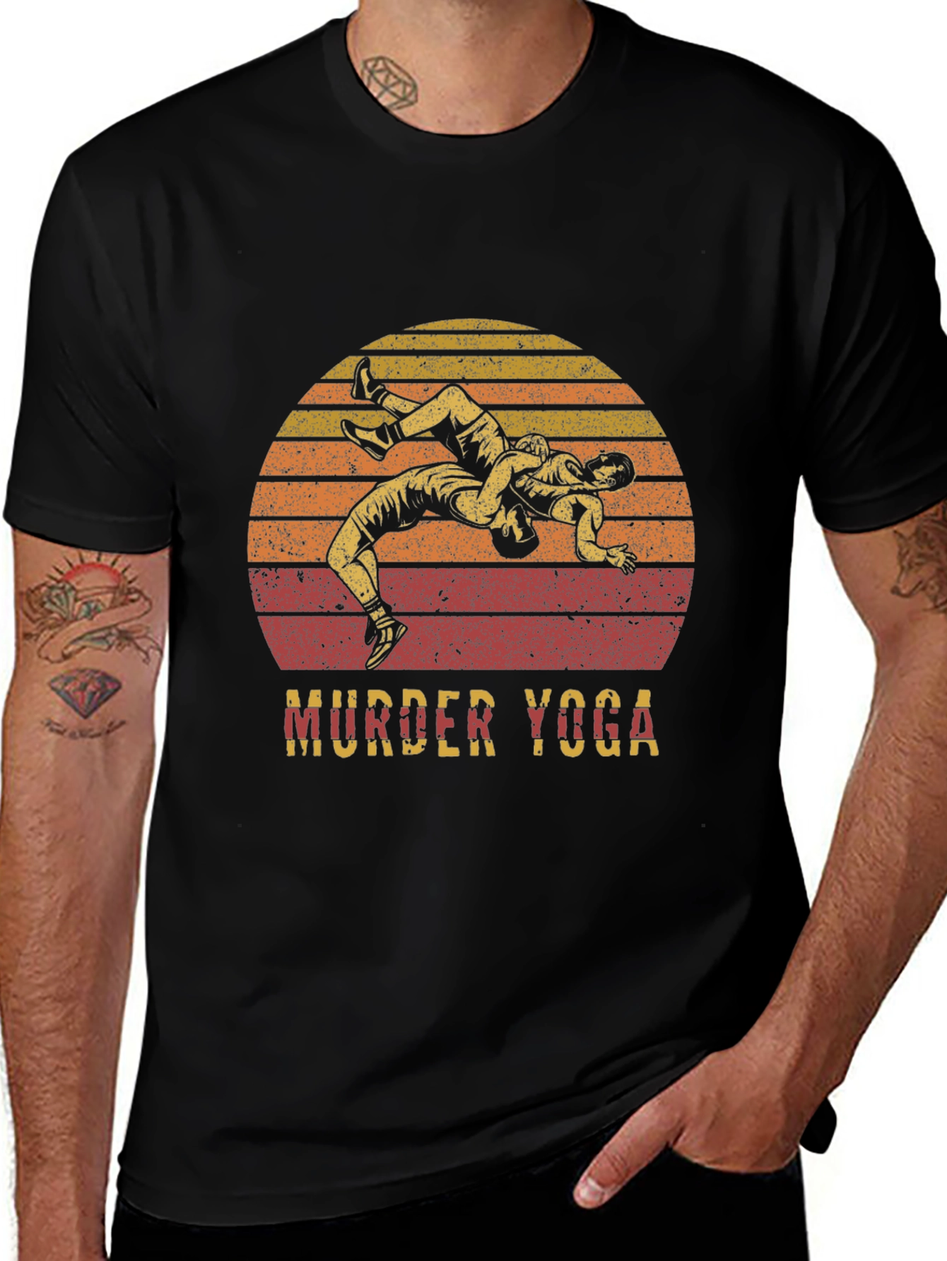 Murder Yoga Wrestling Graphic T-Shirt